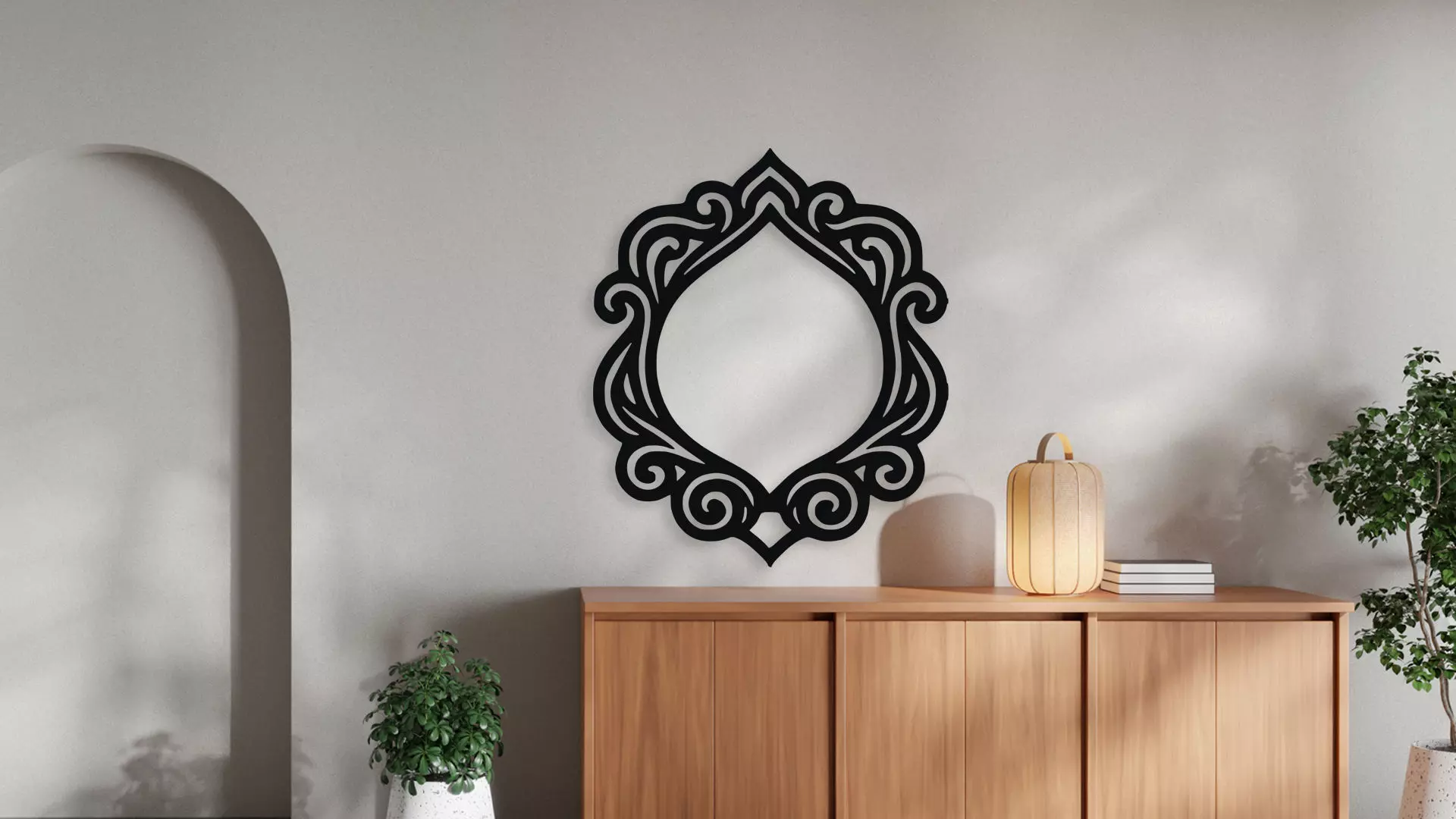 Ornate Decorative Scroll Frame Wall Art 3D model_0