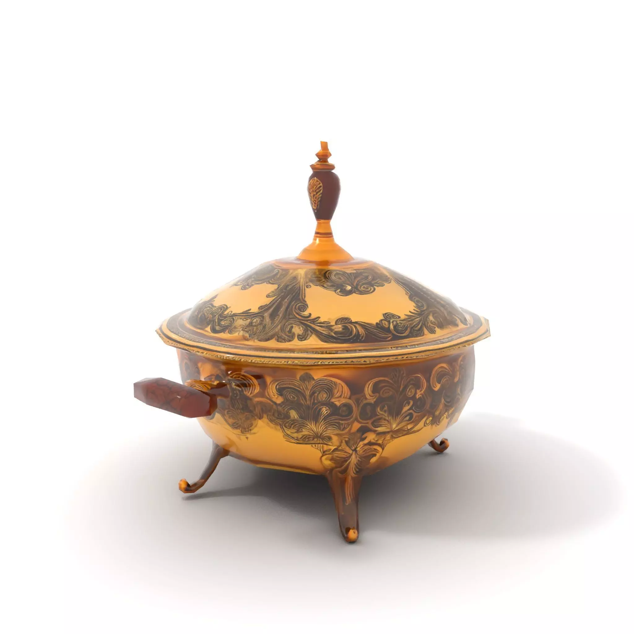 Ornate Gold Tureen model pack Low-poly 3D model_7