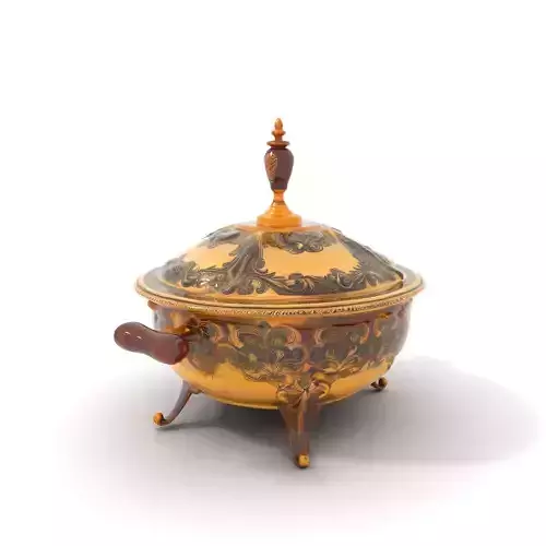 Ornate Gold Tureen model pack Low-poly 3D model