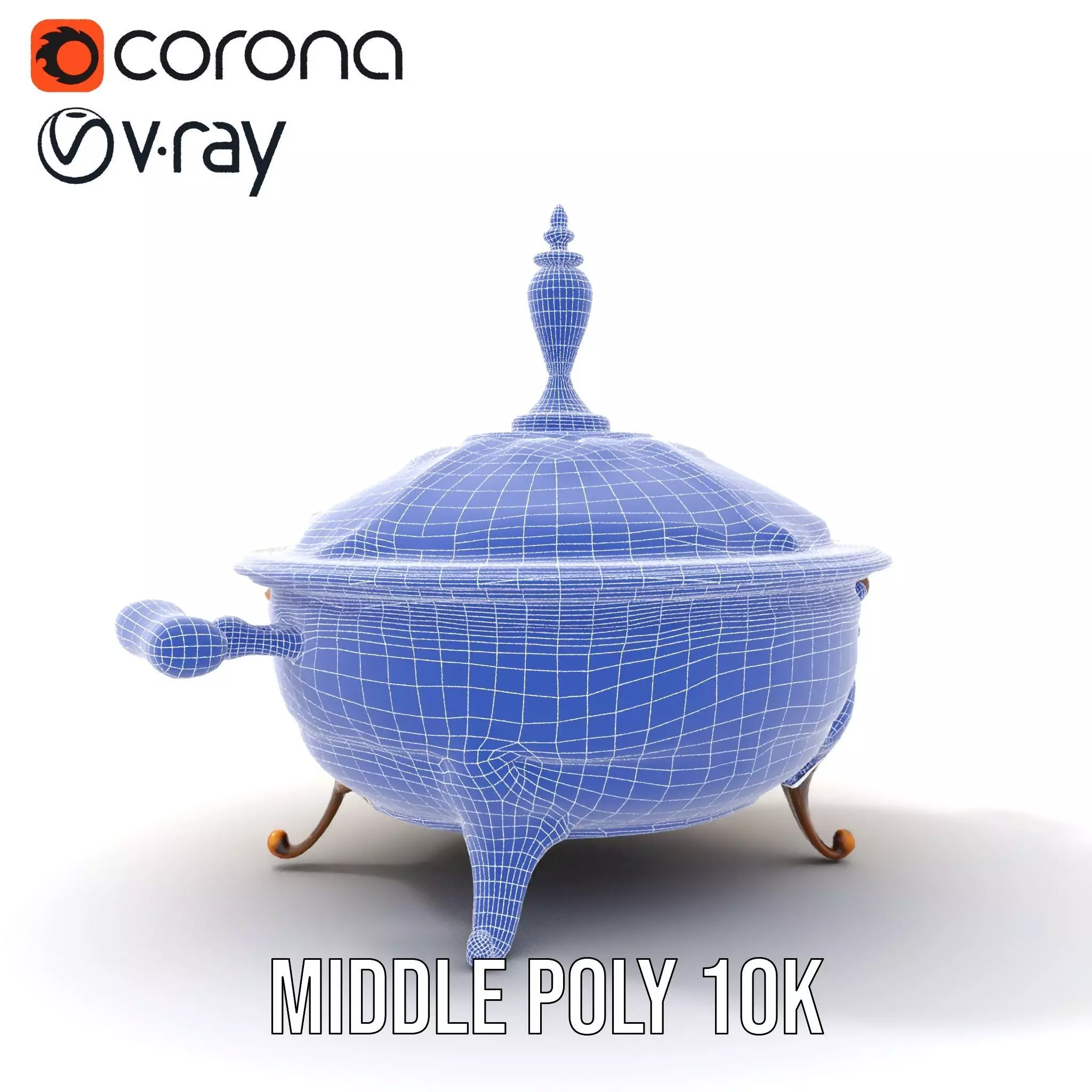 Ornate Gold Tureen model pack Low-poly 3D model_27