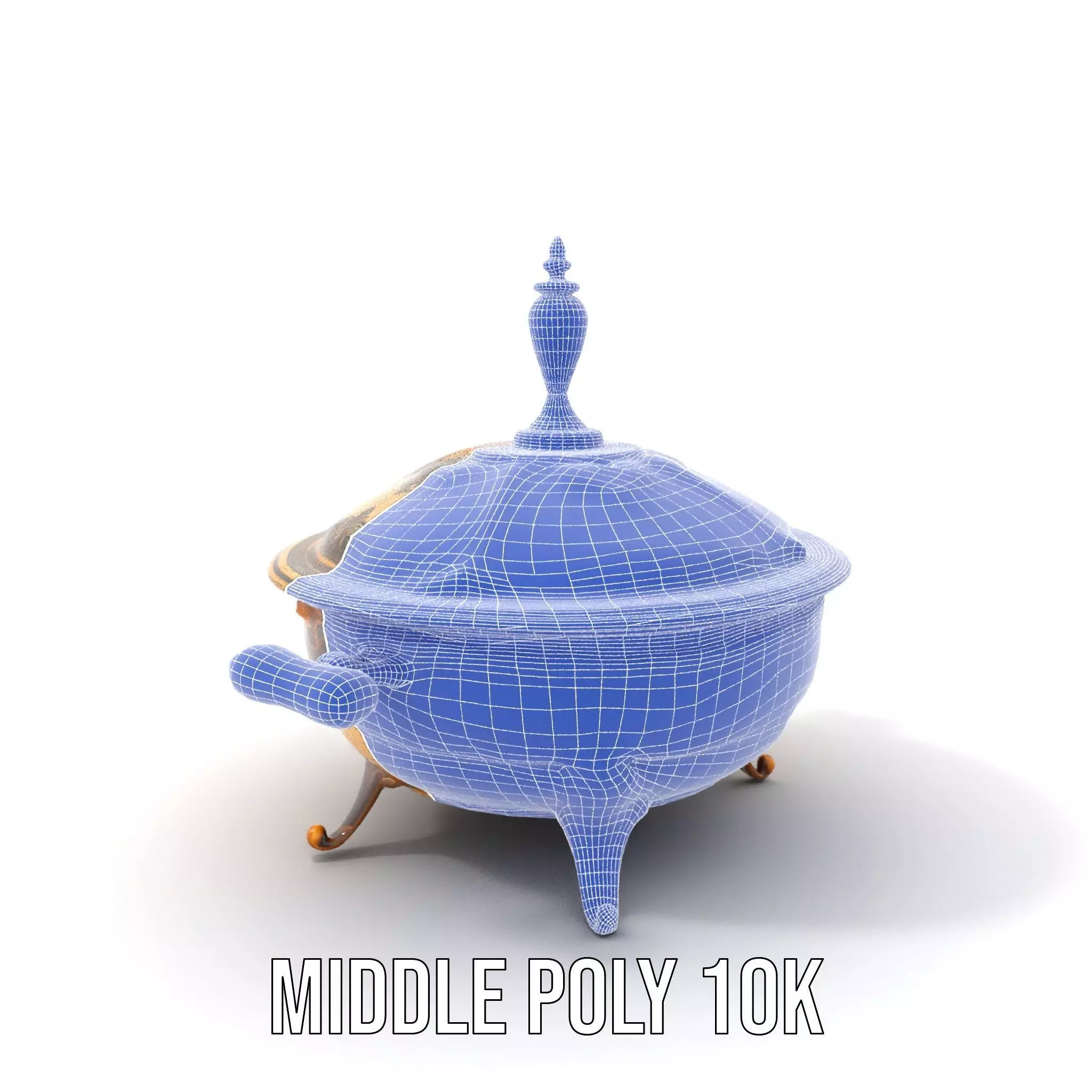 Ornate Gold Tureen model pack Low-poly 3D model_15
