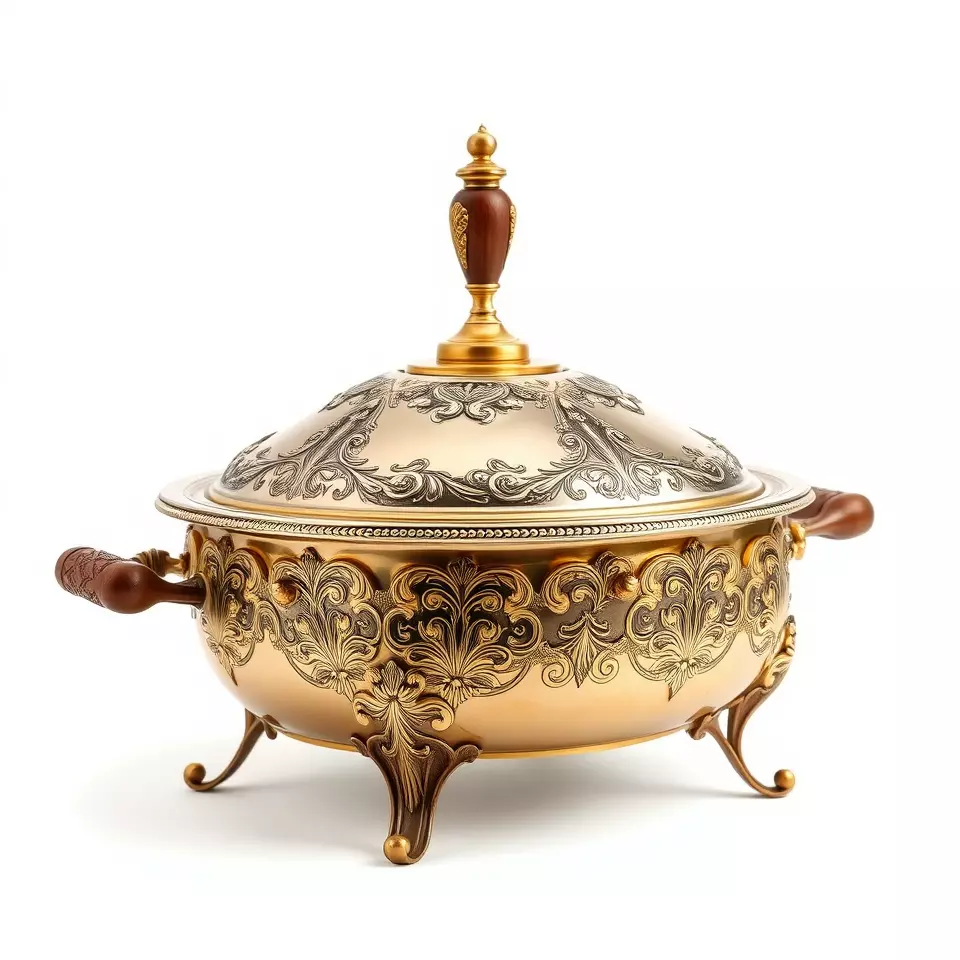 Ornate Gold Tureen model pack Low-poly 3D model_2