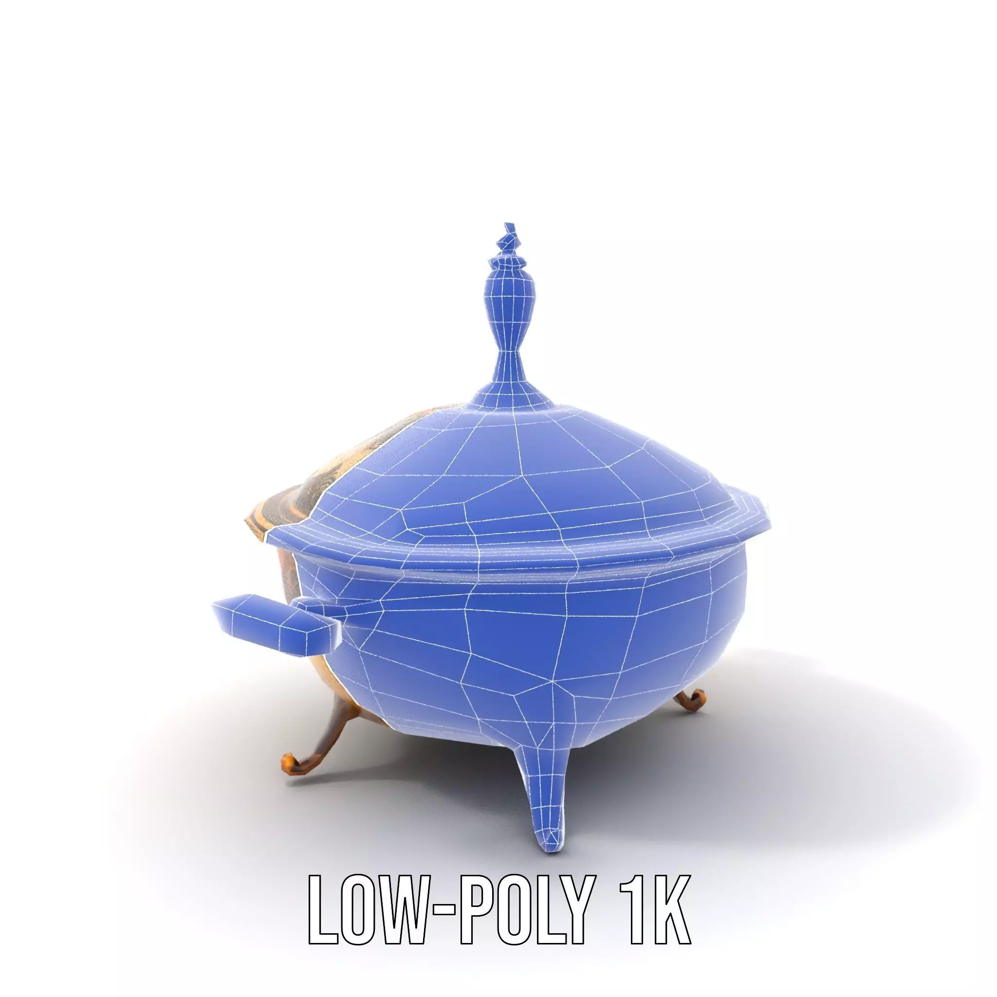 Ornate Gold Tureen model pack Low-poly 3D model_25