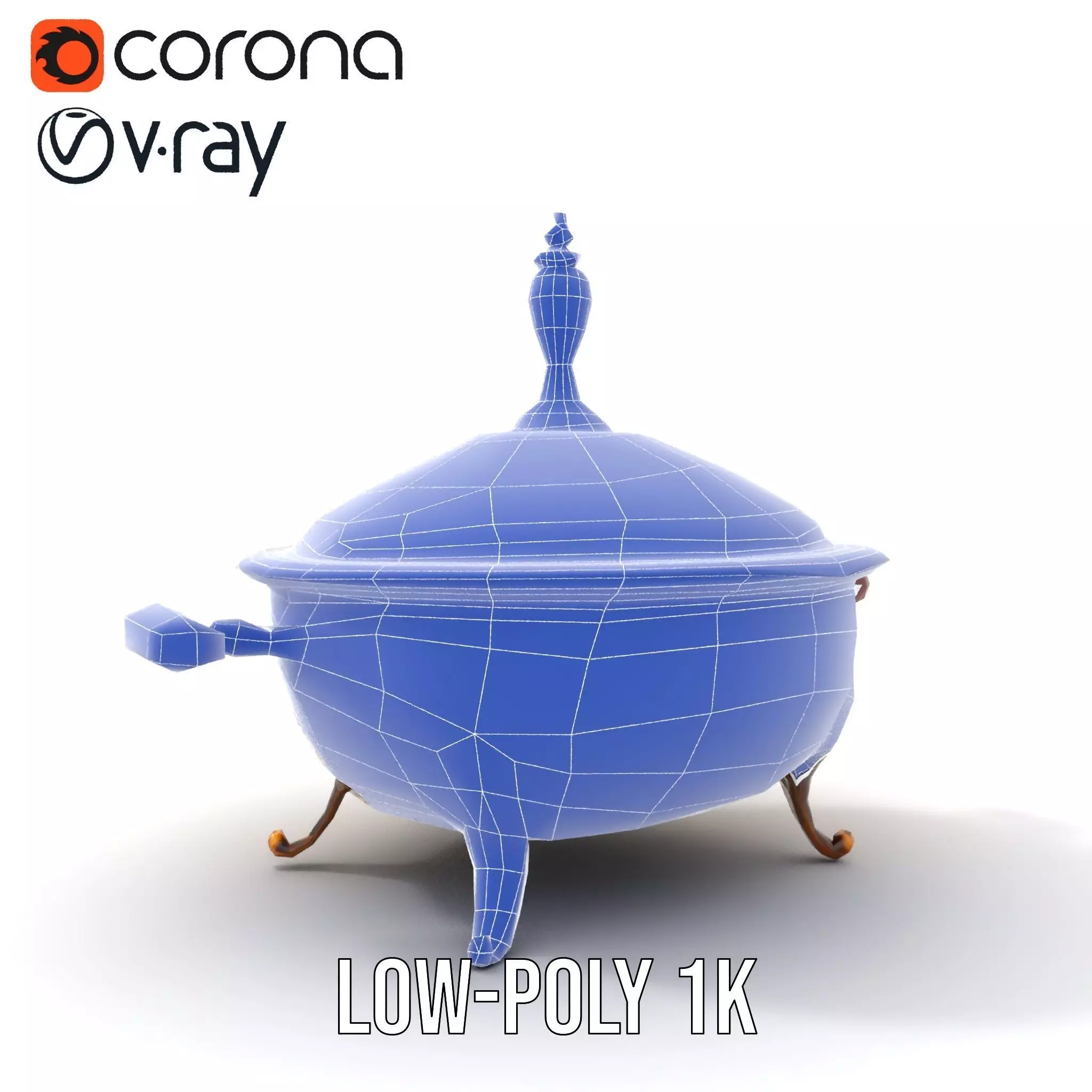 Ornate Gold Tureen model pack Low-poly 3D model_28