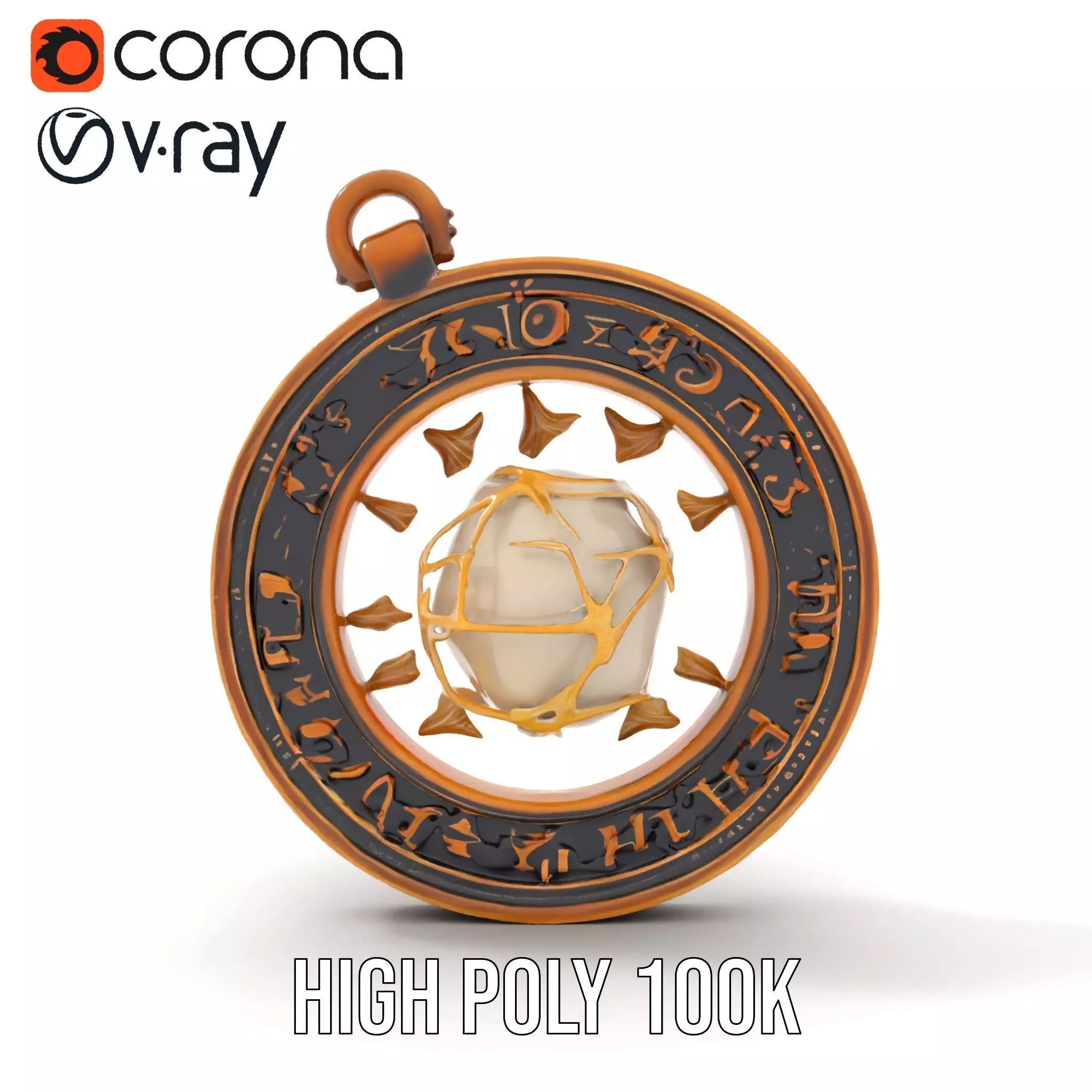 Mystic Brass Pendant model pack Low-poly 3D model_26