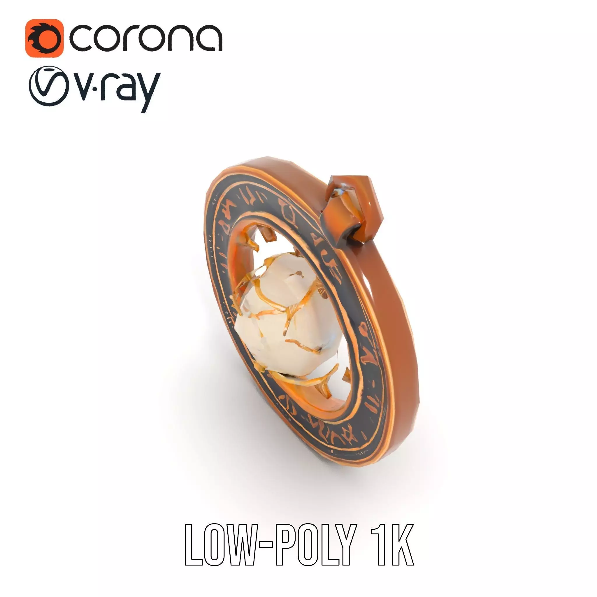 Mystic Brass Pendant model pack Low-poly 3D model_14