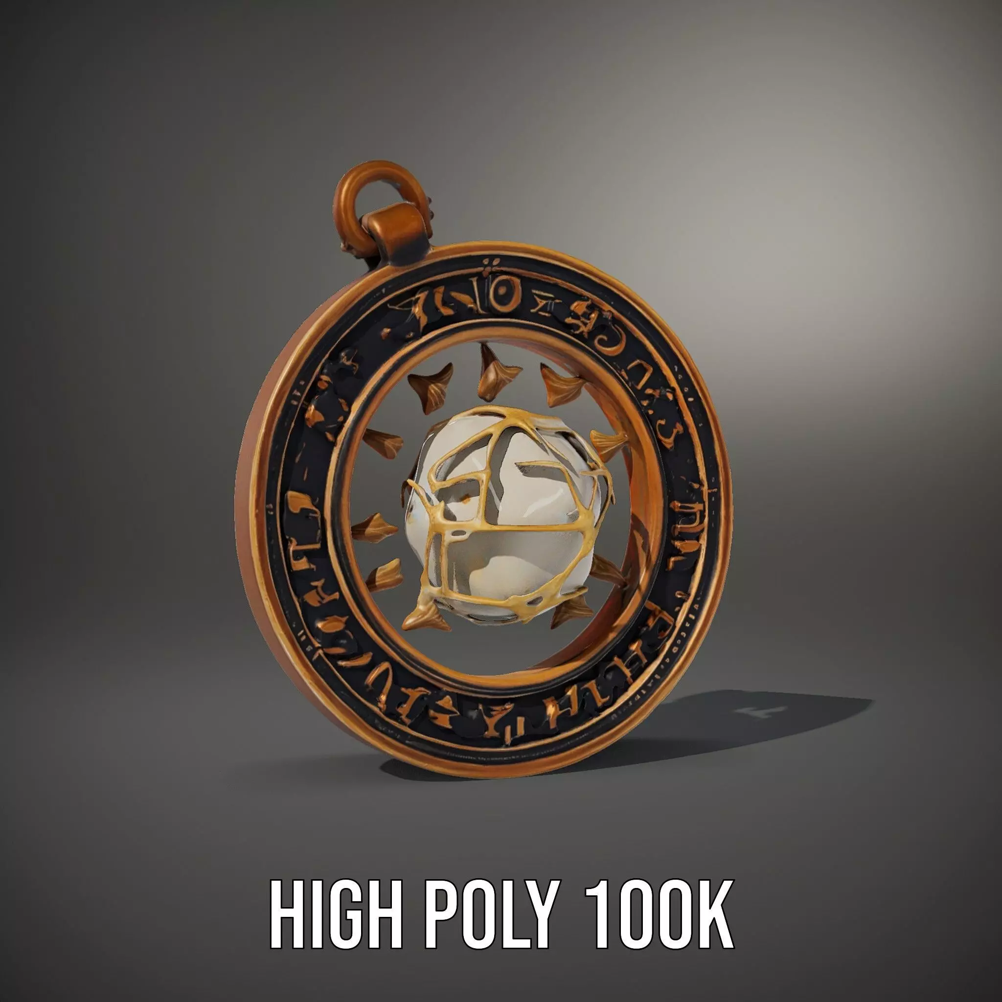 Mystic Brass Pendant model pack Low-poly 3D model_10