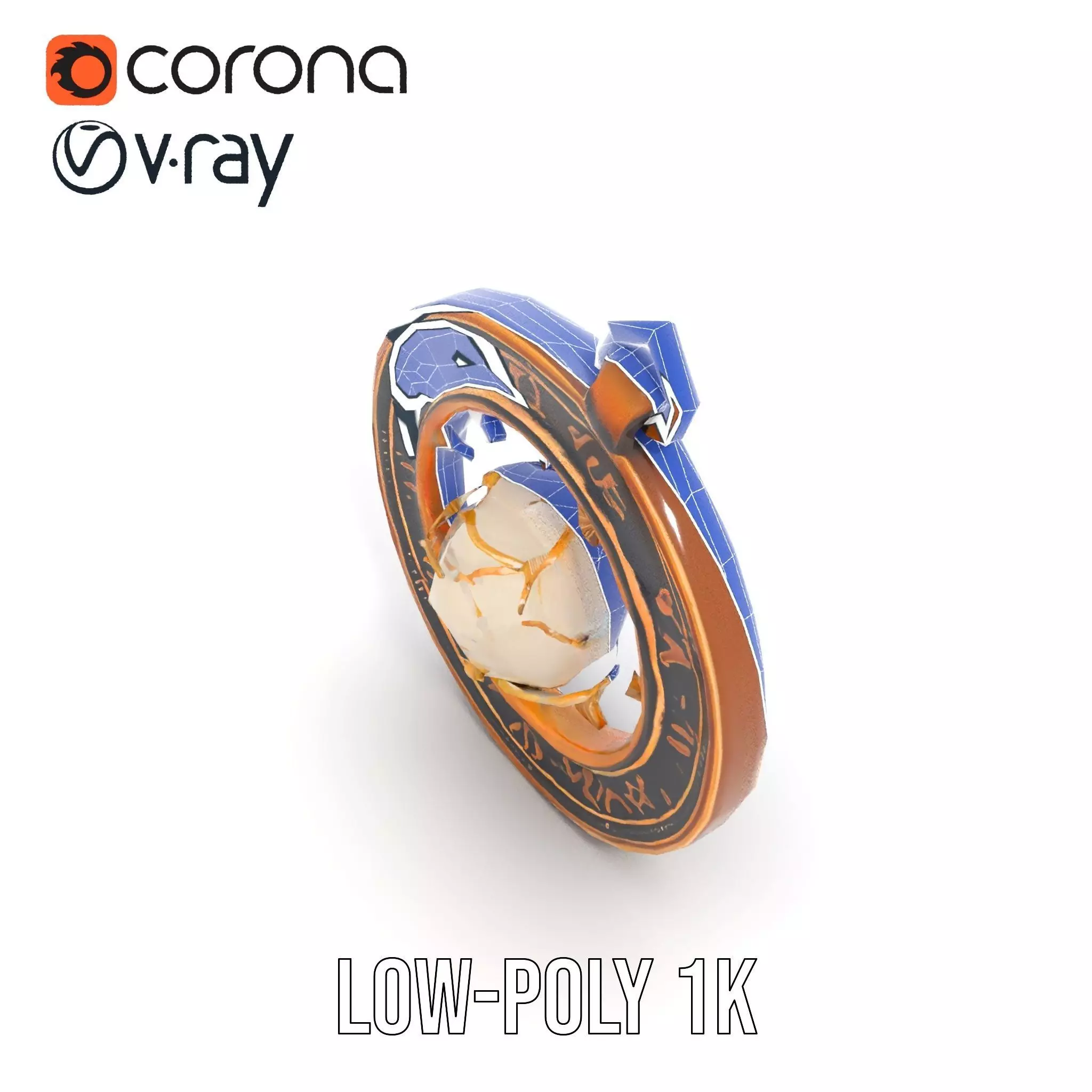 Mystic Brass Pendant model pack Low-poly 3D model_12