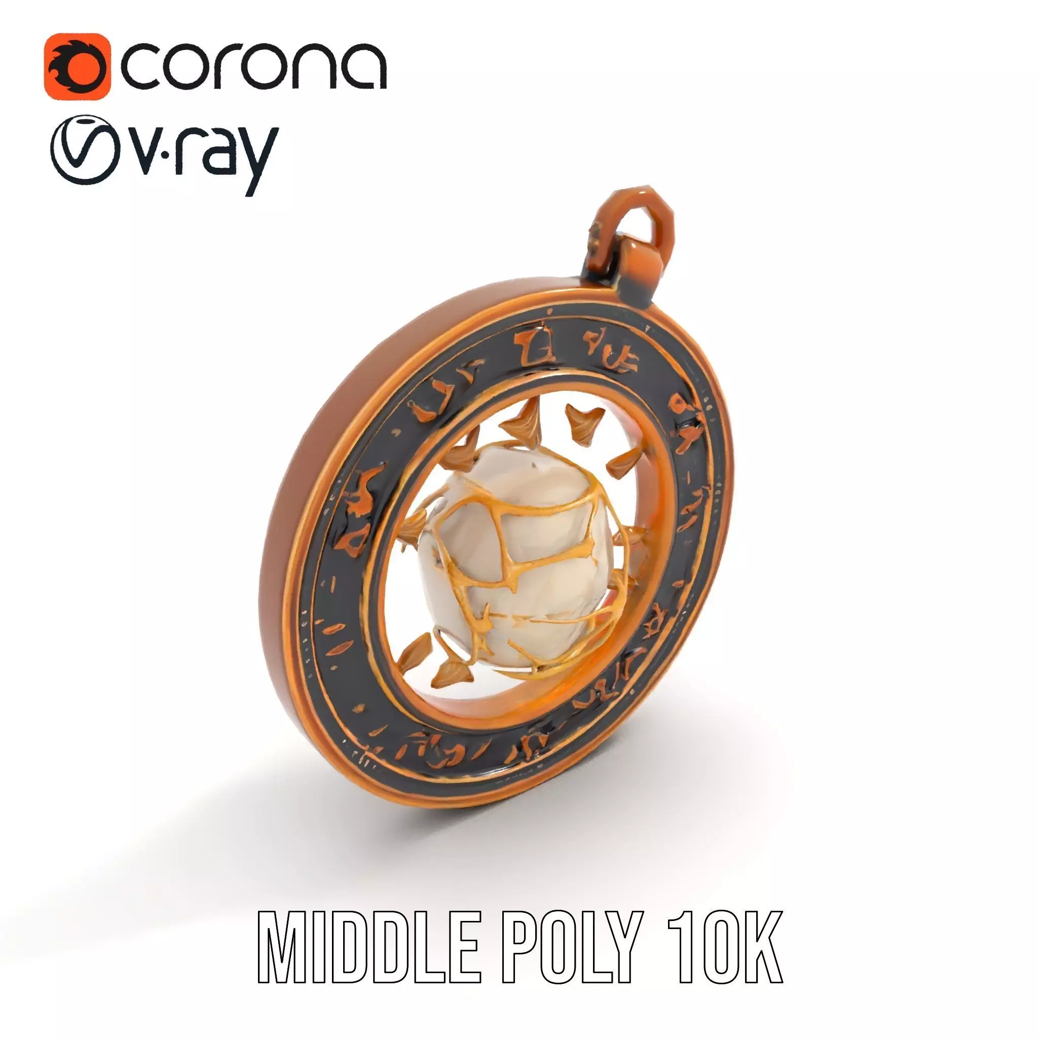 Mystic Brass Pendant model pack Low-poly 3D model_5