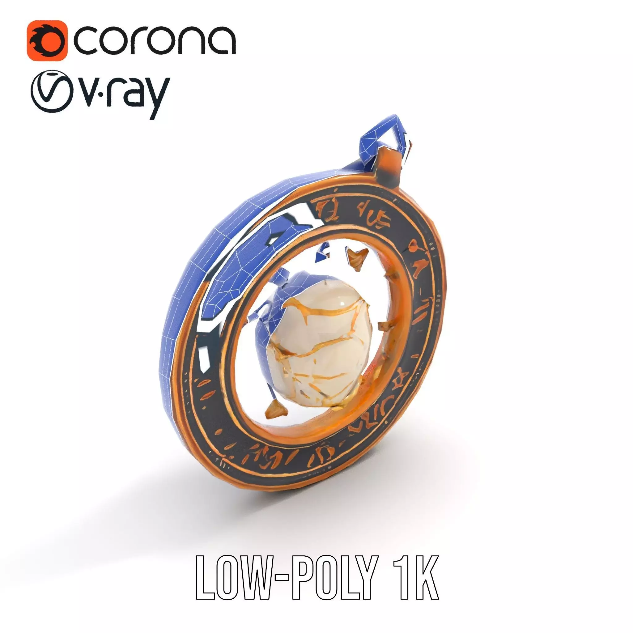 Mystic Brass Pendant model pack Low-poly 3D model_19