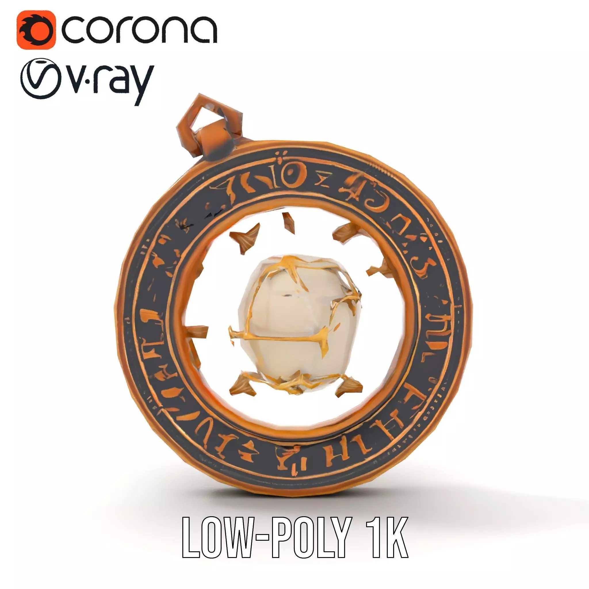 Mystic Brass Pendant model pack Low-poly 3D model_25