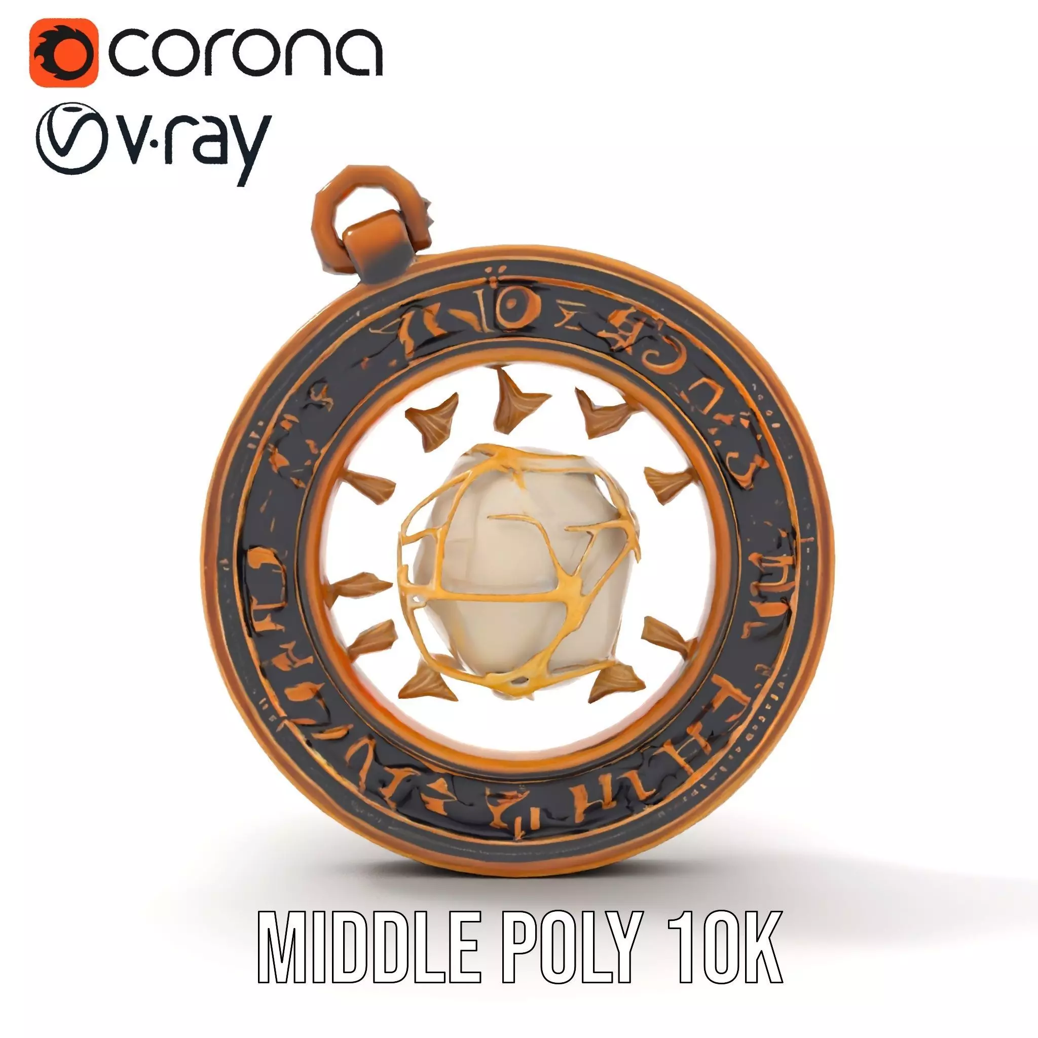 Mystic Brass Pendant model pack Low-poly 3D model_11