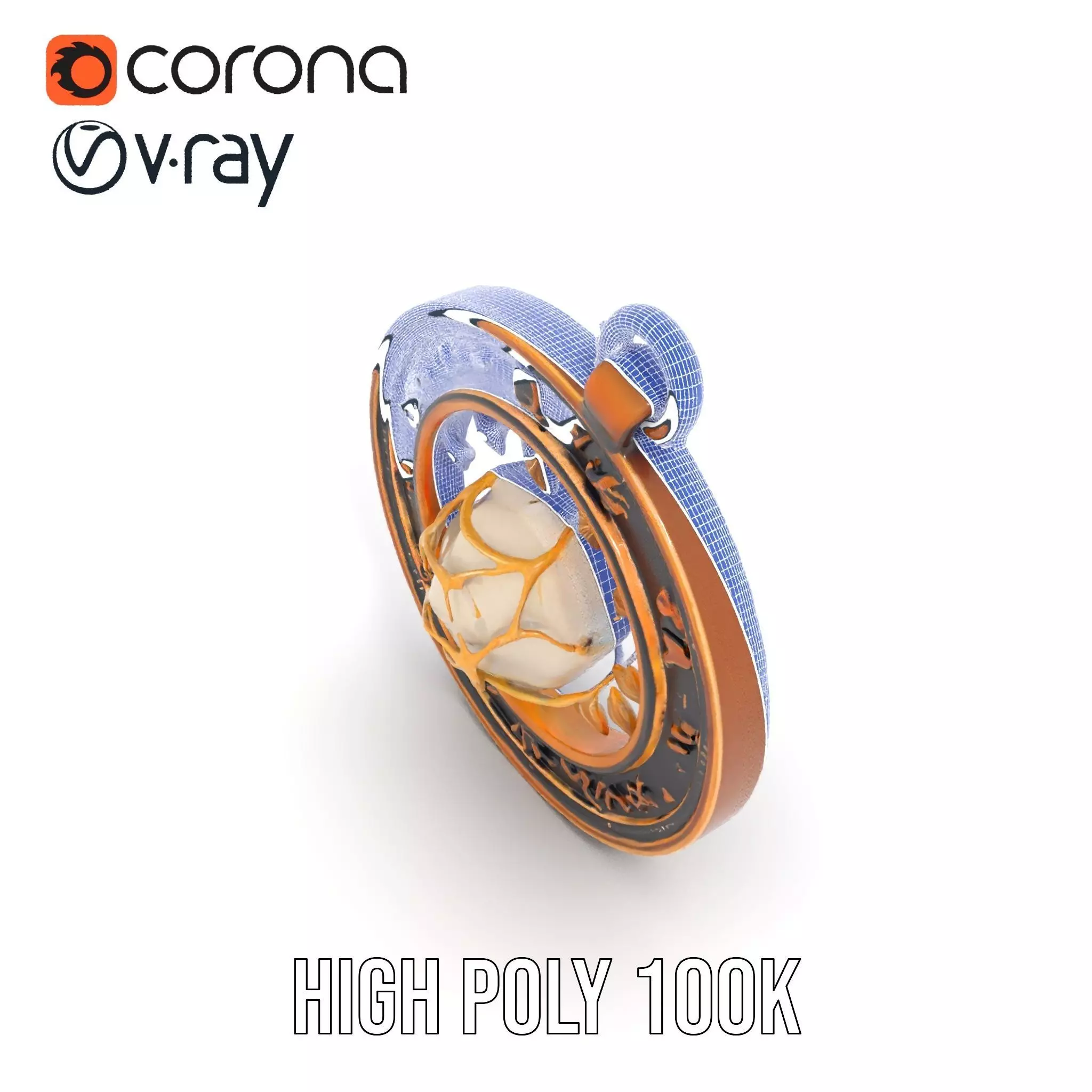 Mystic Brass Pendant model pack Low-poly 3D model_33