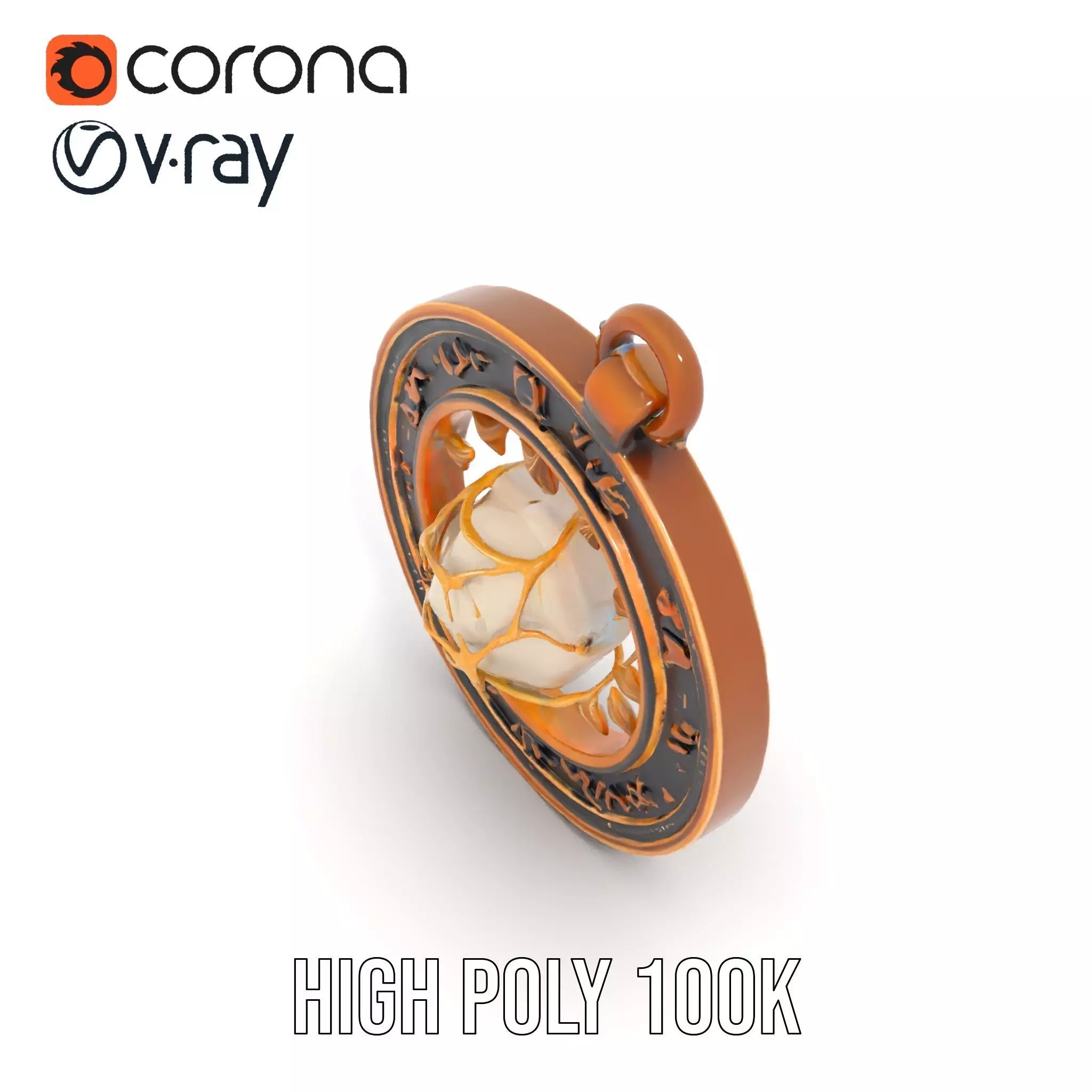 Mystic Brass Pendant model pack Low-poly 3D model_20