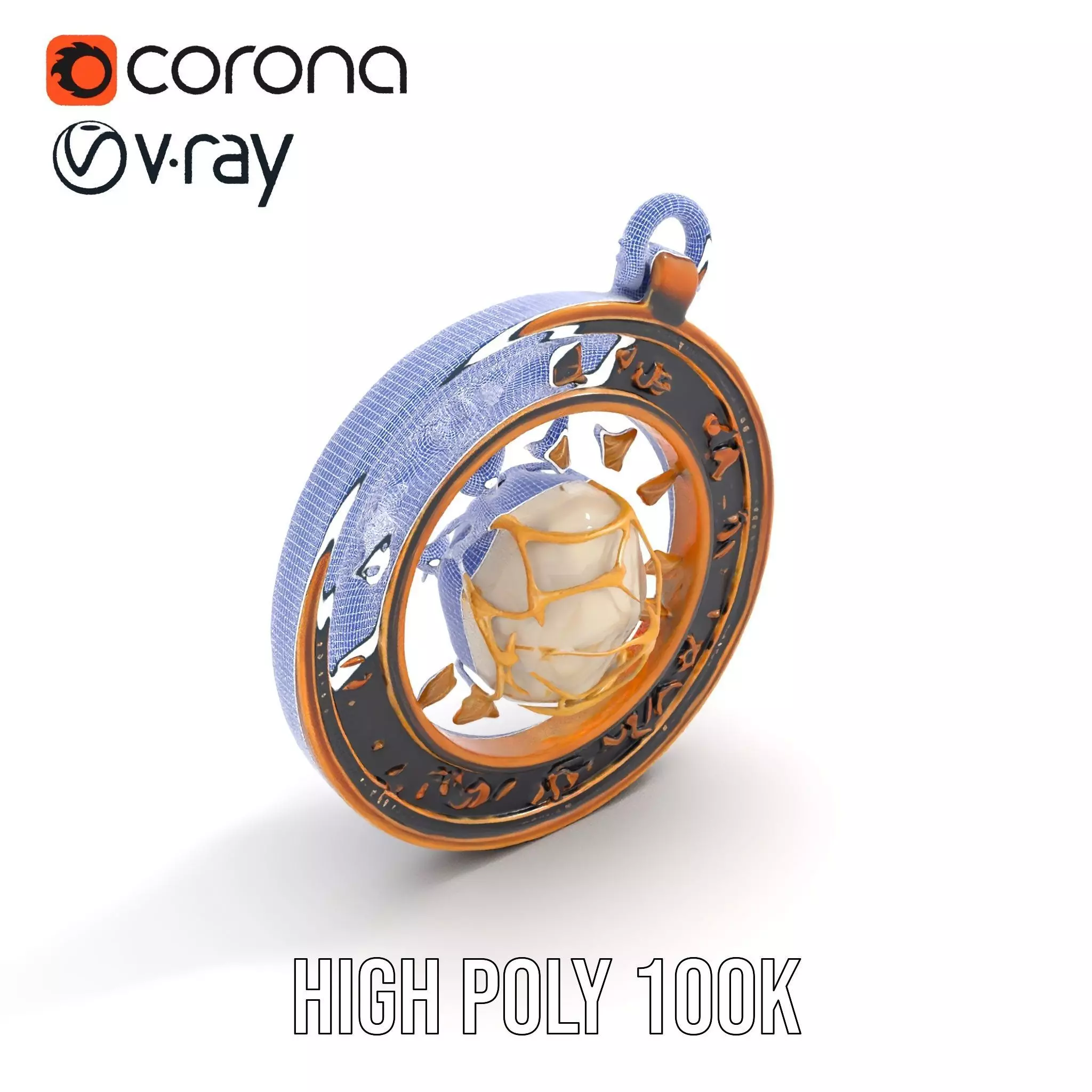 Mystic Brass Pendant model pack Low-poly 3D model_32