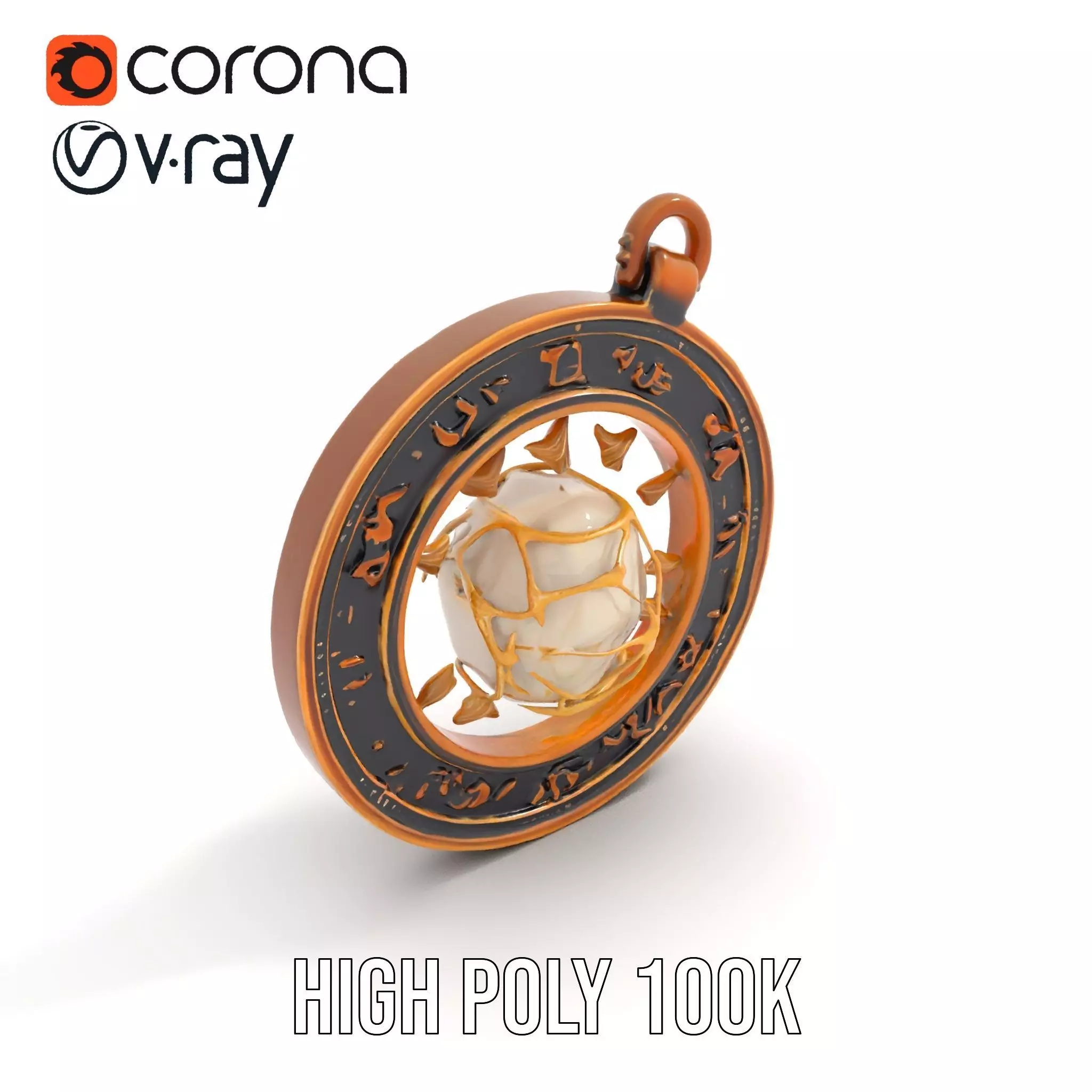 Mystic Brass Pendant model pack Low-poly 3D model_15