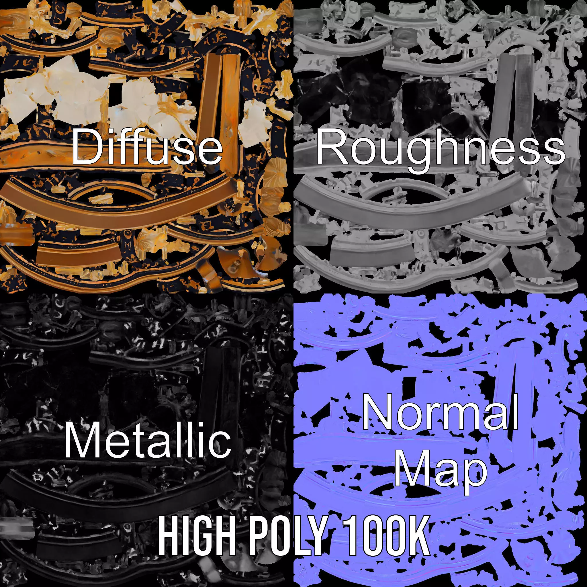 Mystic Brass Pendant model pack Low-poly 3D model_3