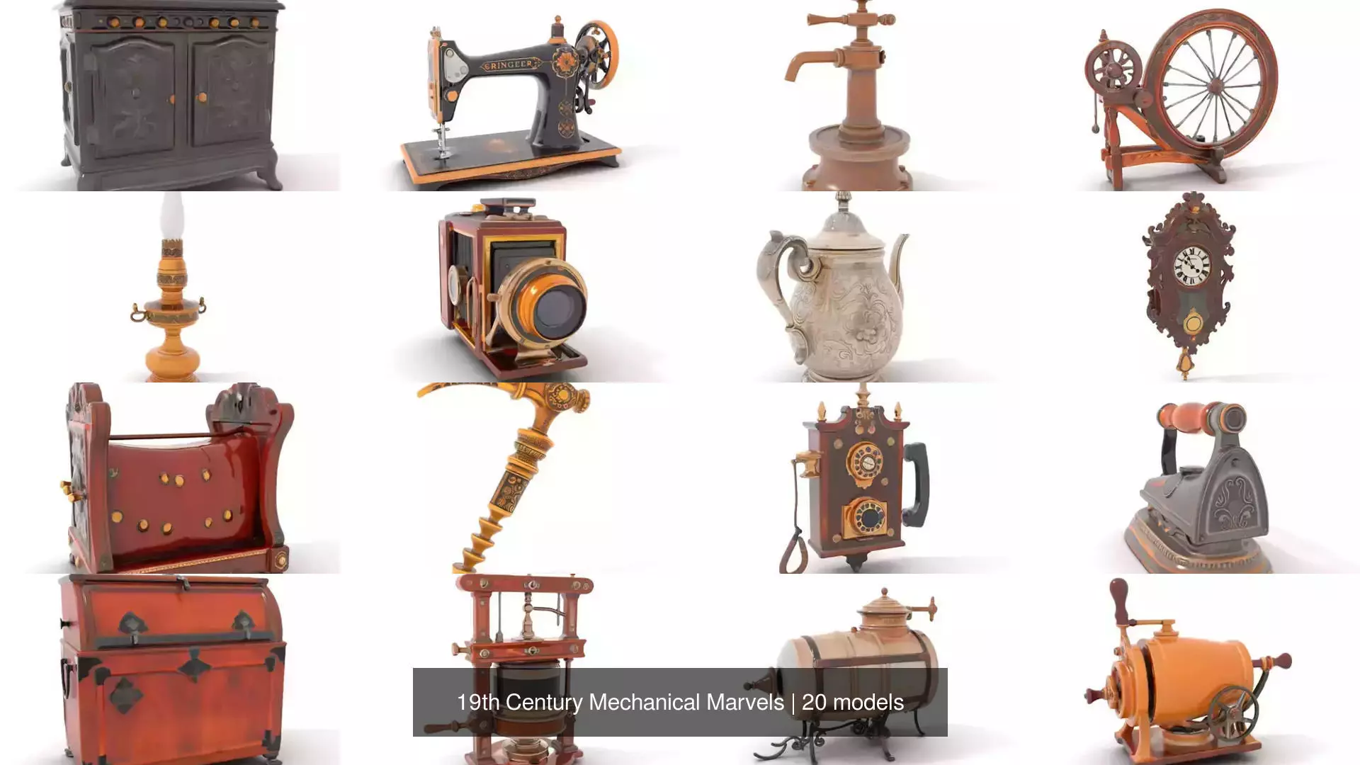 19th Century Mechanical Marvels 3D Model Collection_0