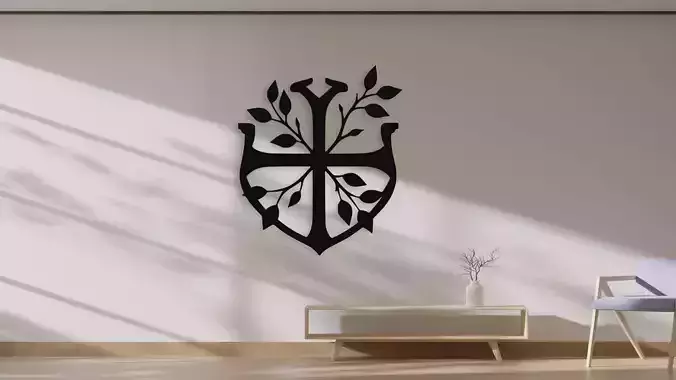 Botanical Cross Wall Decor Art