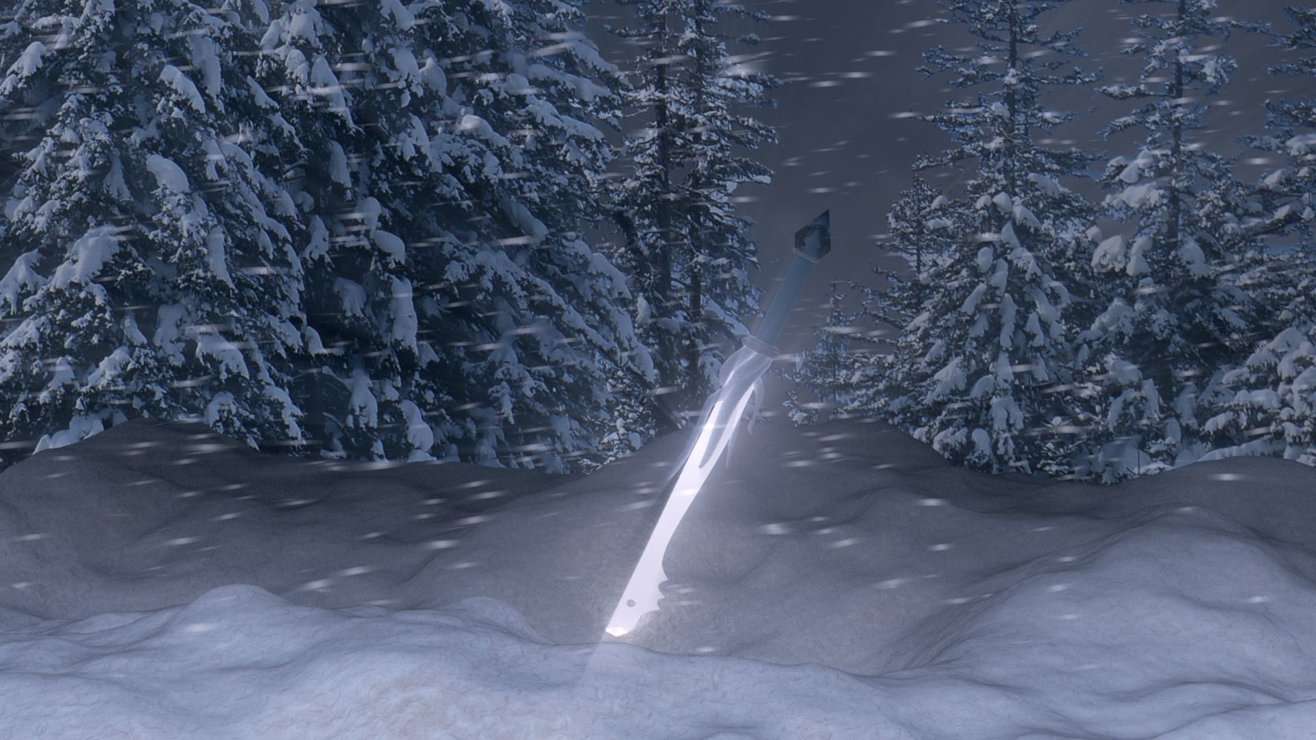 Magic Sword - SCENE Low-poly 3D model_0