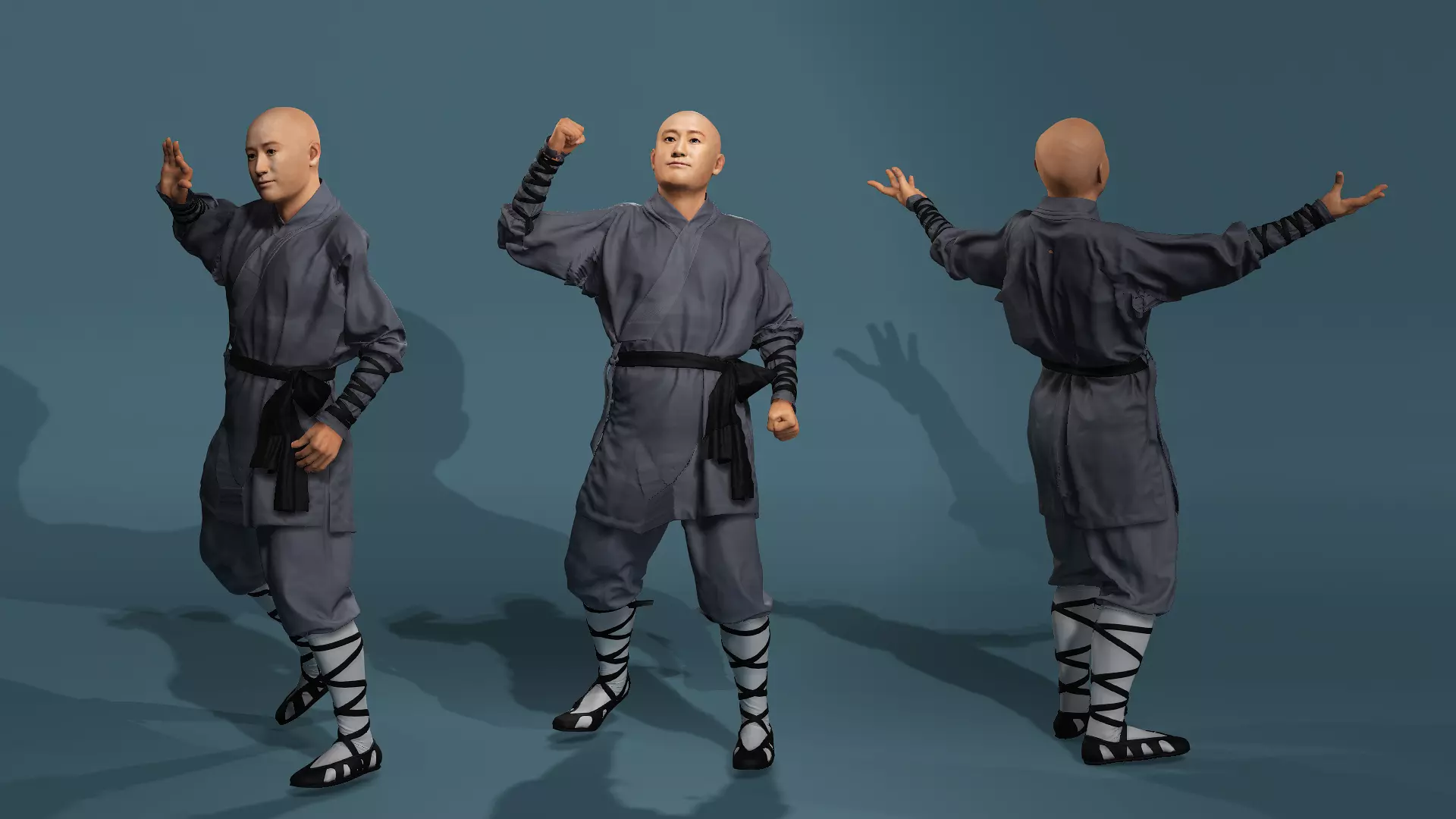 Asian Realistic Shaolin Monk Character Model Jason Wu Inspired 3D model_14
