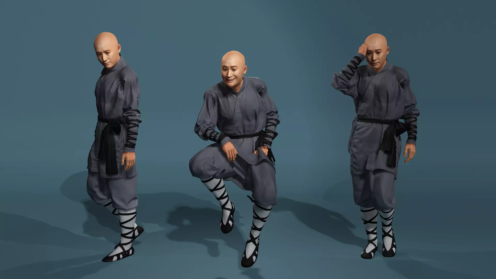 Asian Realistic Shaolin Monk Character Model Jason Wu Inspired 3D model_19