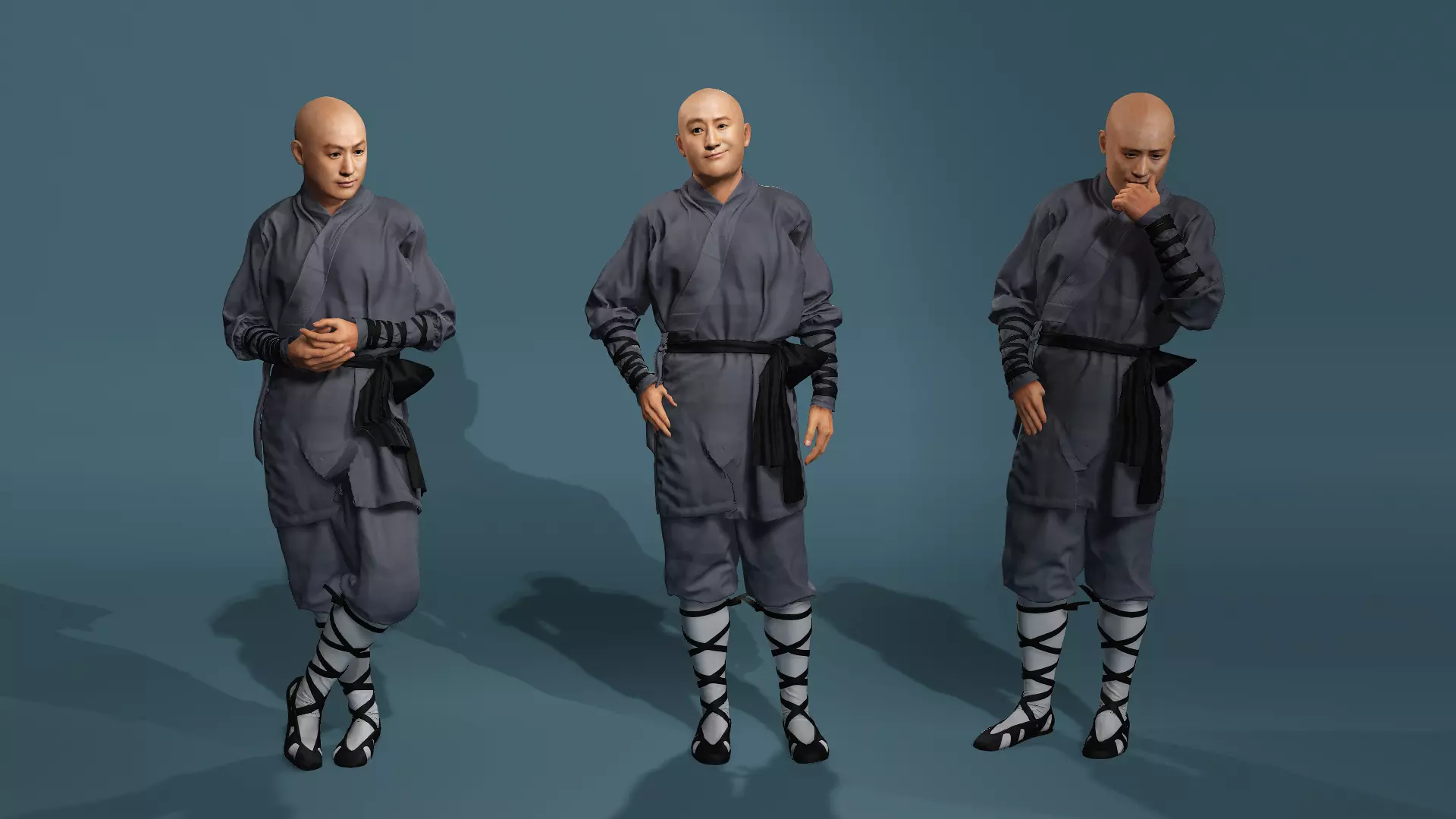 Asian Realistic Shaolin Monk Character Model Jason Wu Inspired 3D model_20