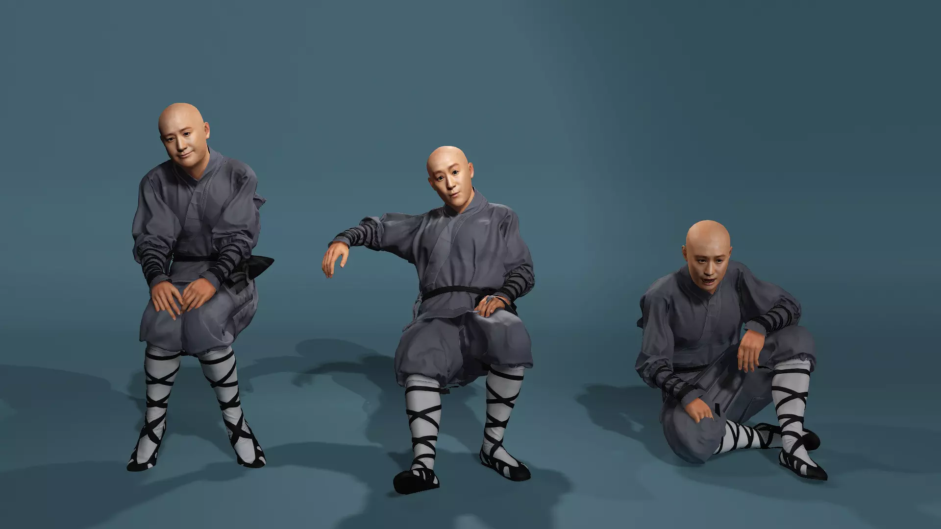 Asian Realistic Shaolin Monk Character Model Jason Wu Inspired 3D model_3