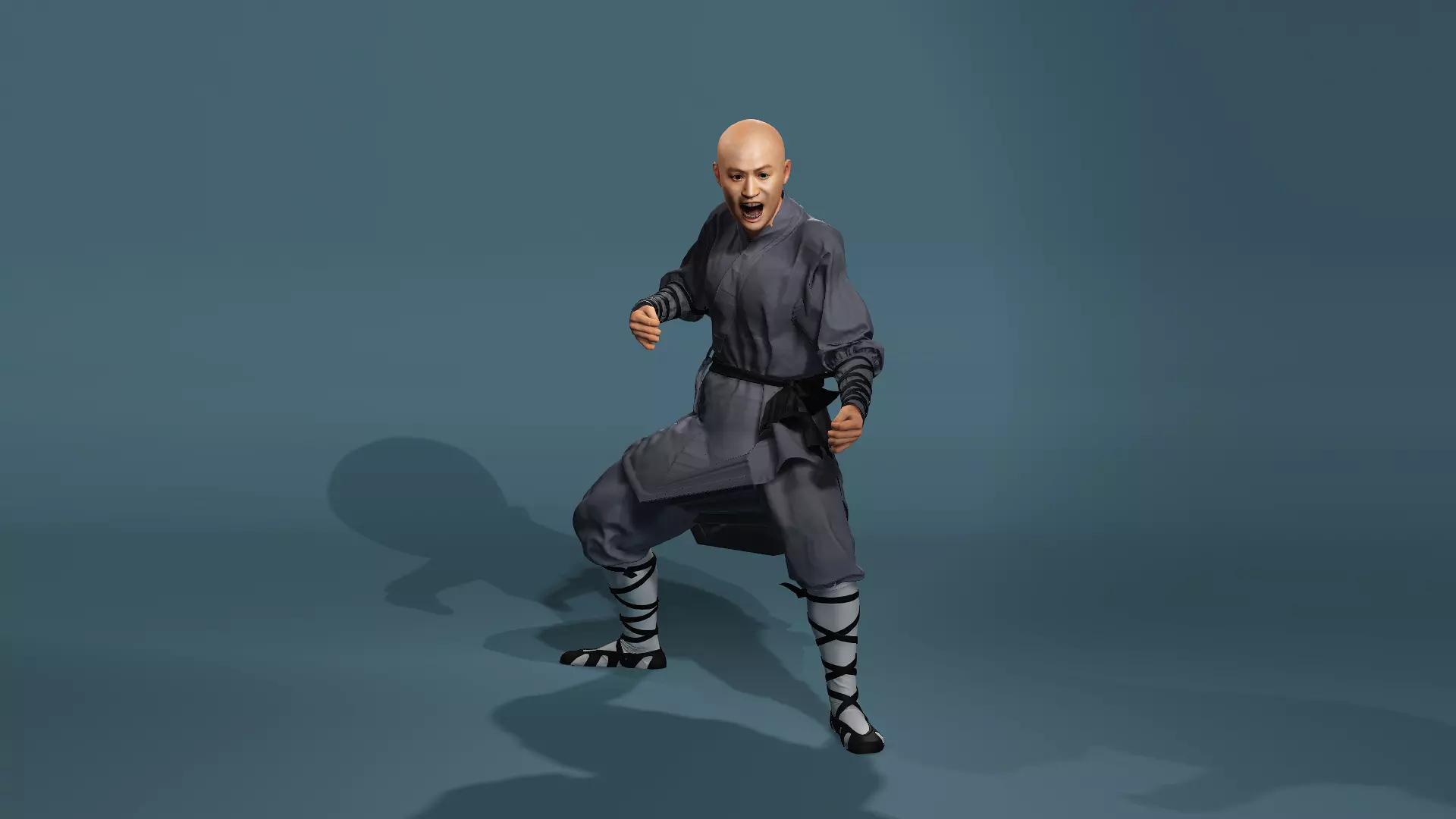 Asian Realistic Shaolin Monk Character Model Jason Wu Inspired 3D model_7