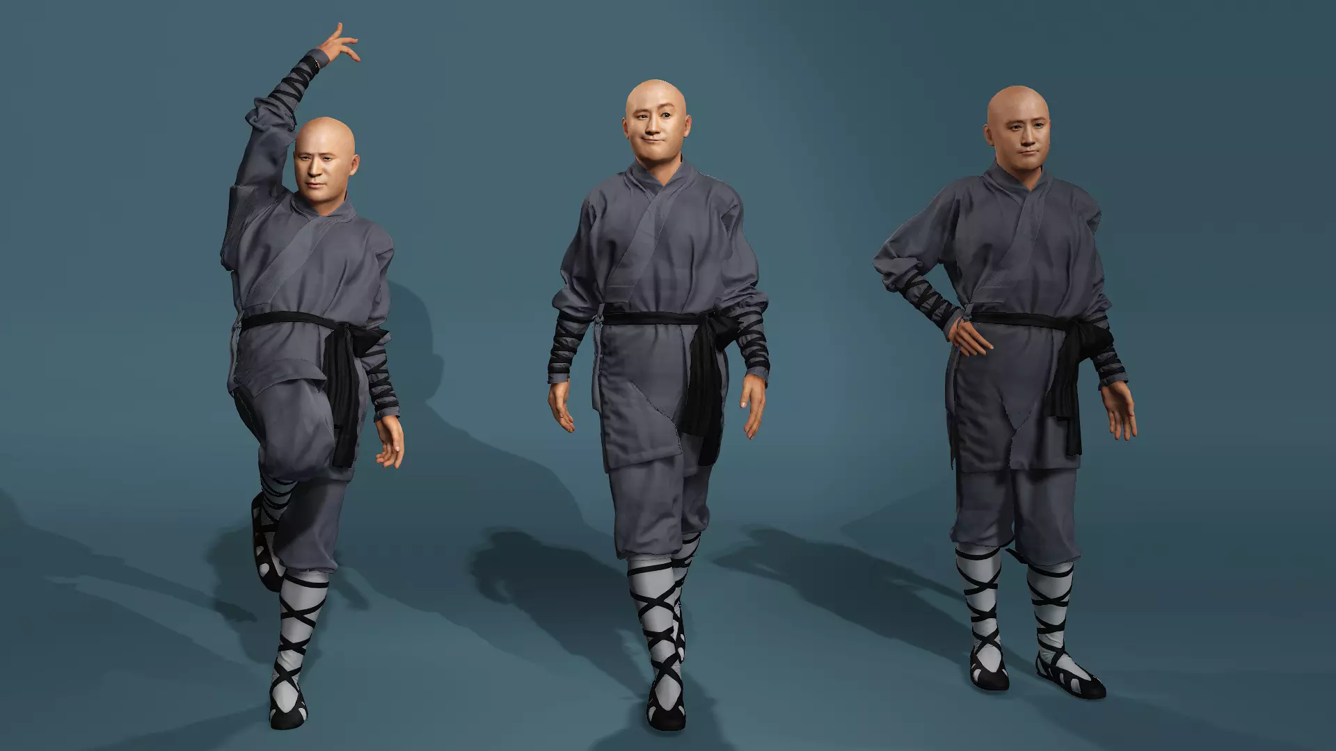 Asian Realistic Shaolin Monk Character Model Jason Wu Inspired 3D model_21