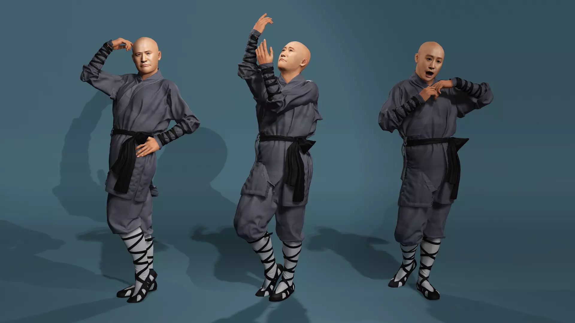Asian Realistic Shaolin Monk Character Model Jason Wu Inspired 3D model_23