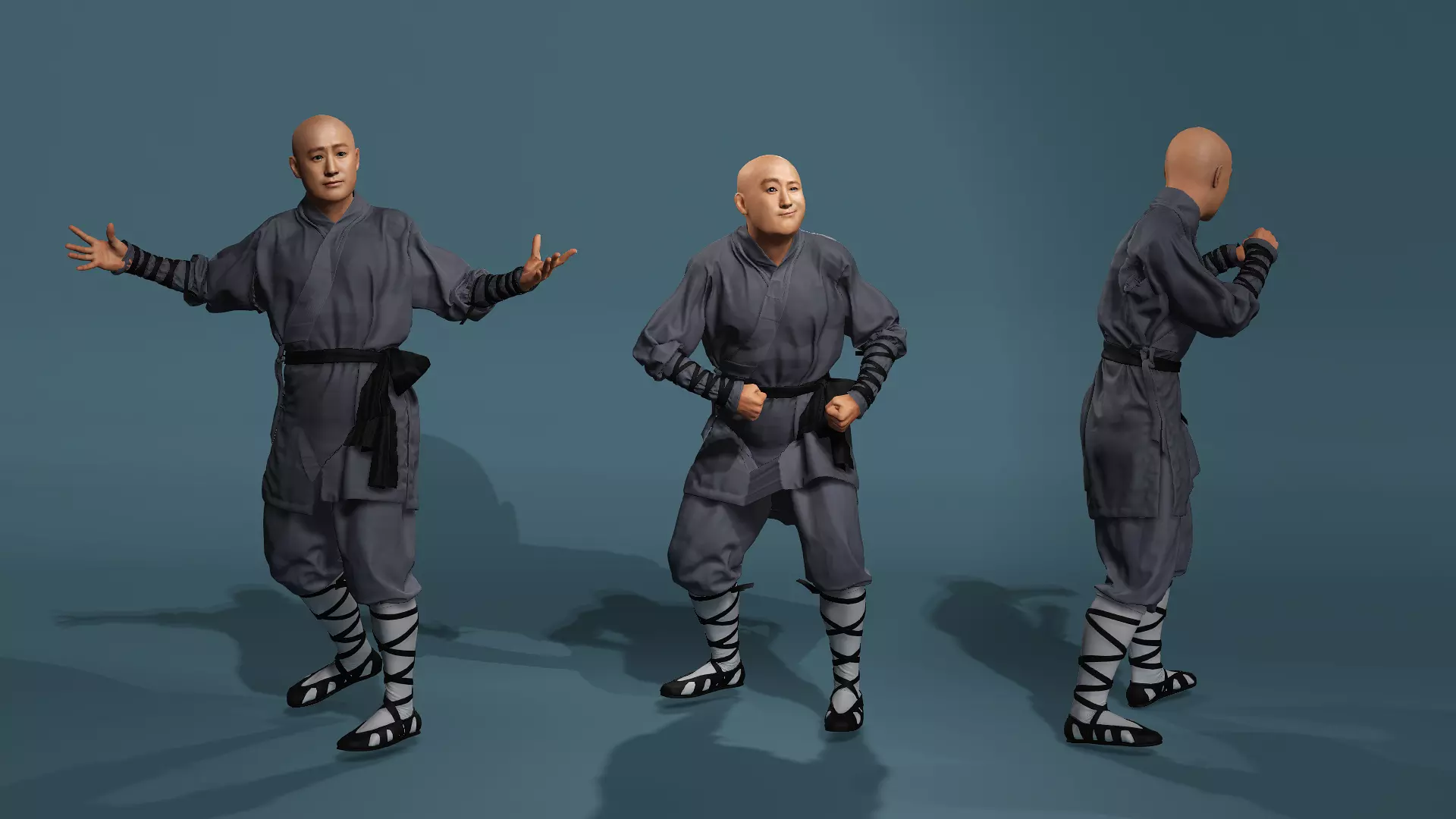 Asian Realistic Shaolin Monk Character Model Jason Wu Inspired 3D model_15