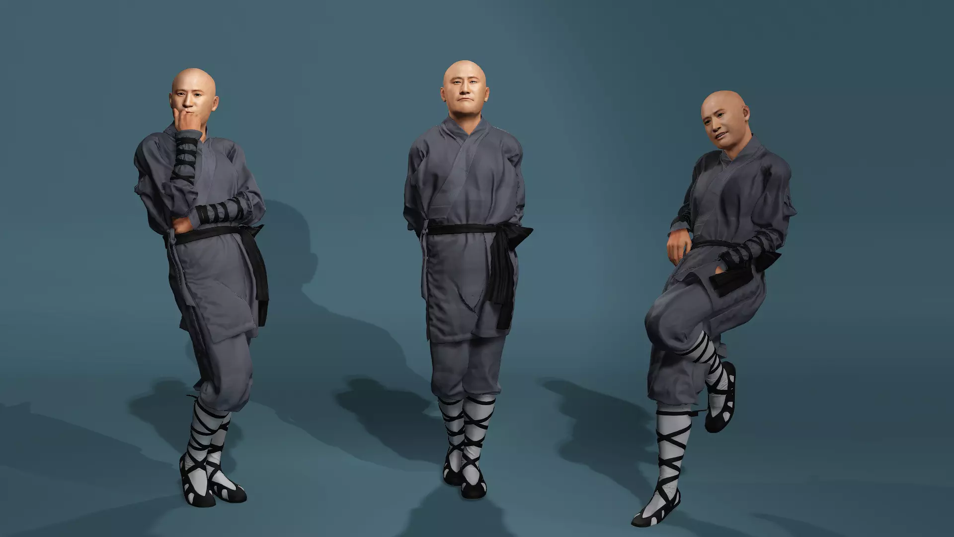 Asian Realistic Shaolin Monk Character Model Jason Wu Inspired 3D model_22