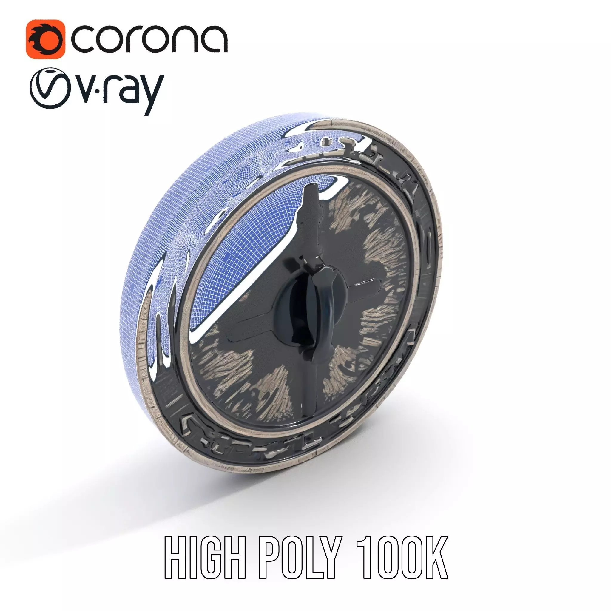 Ornate Silver Medallion model pack Low-poly 3D model_33