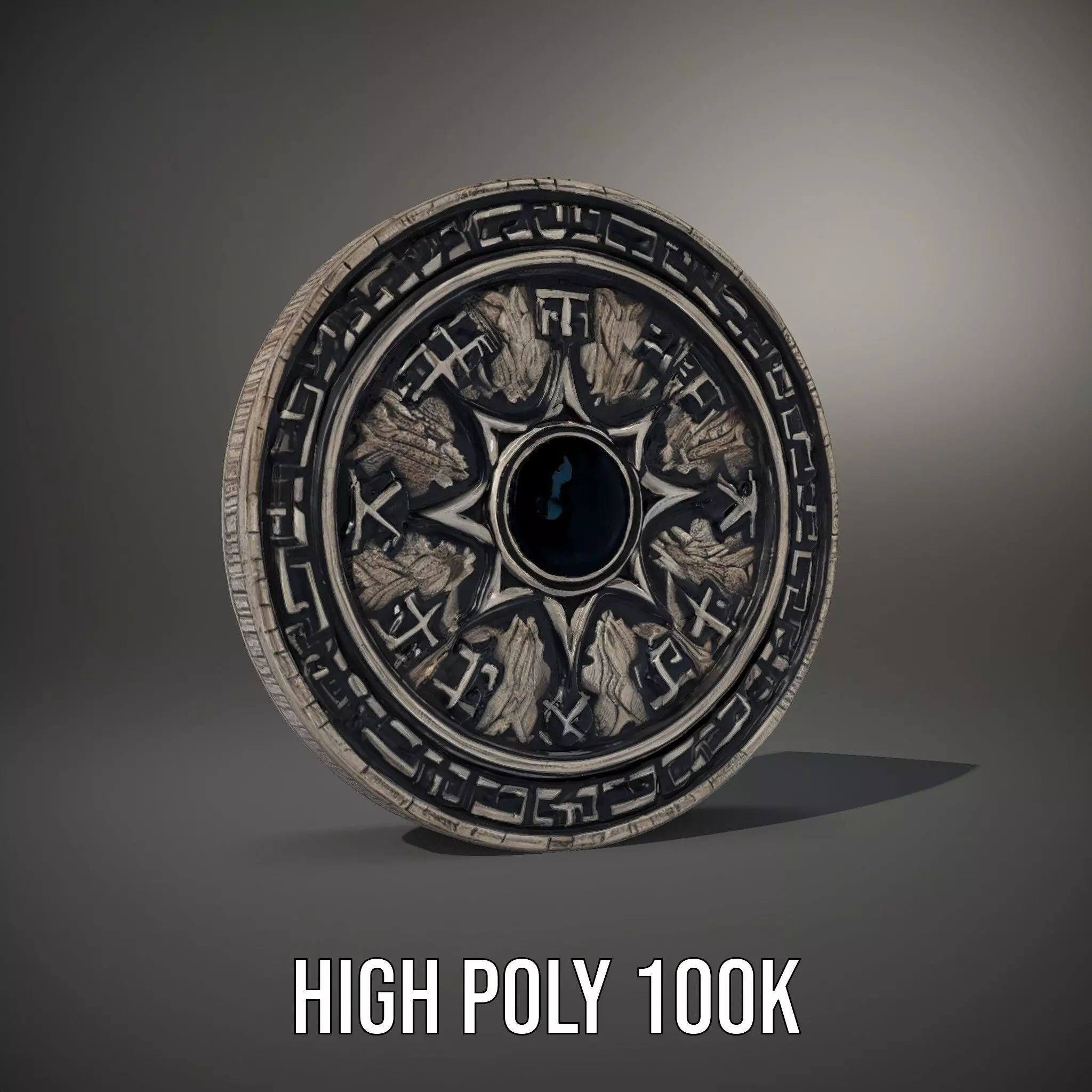 Ornate Silver Medallion model pack Low-poly 3D model_29