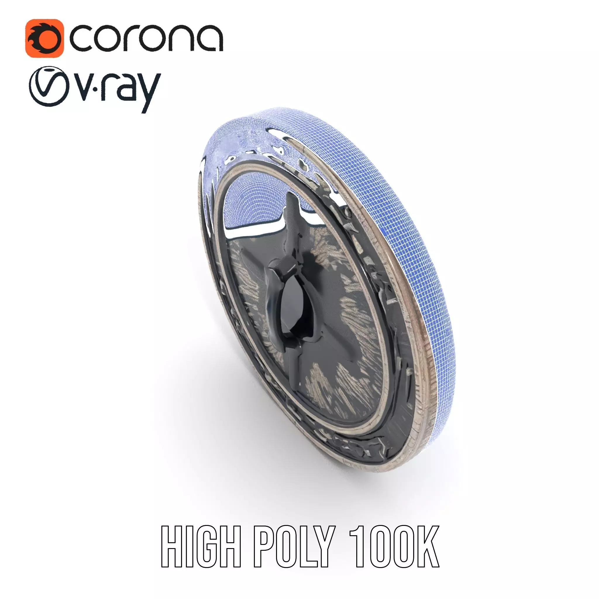 Ornate Silver Medallion model pack Low-poly 3D model_26