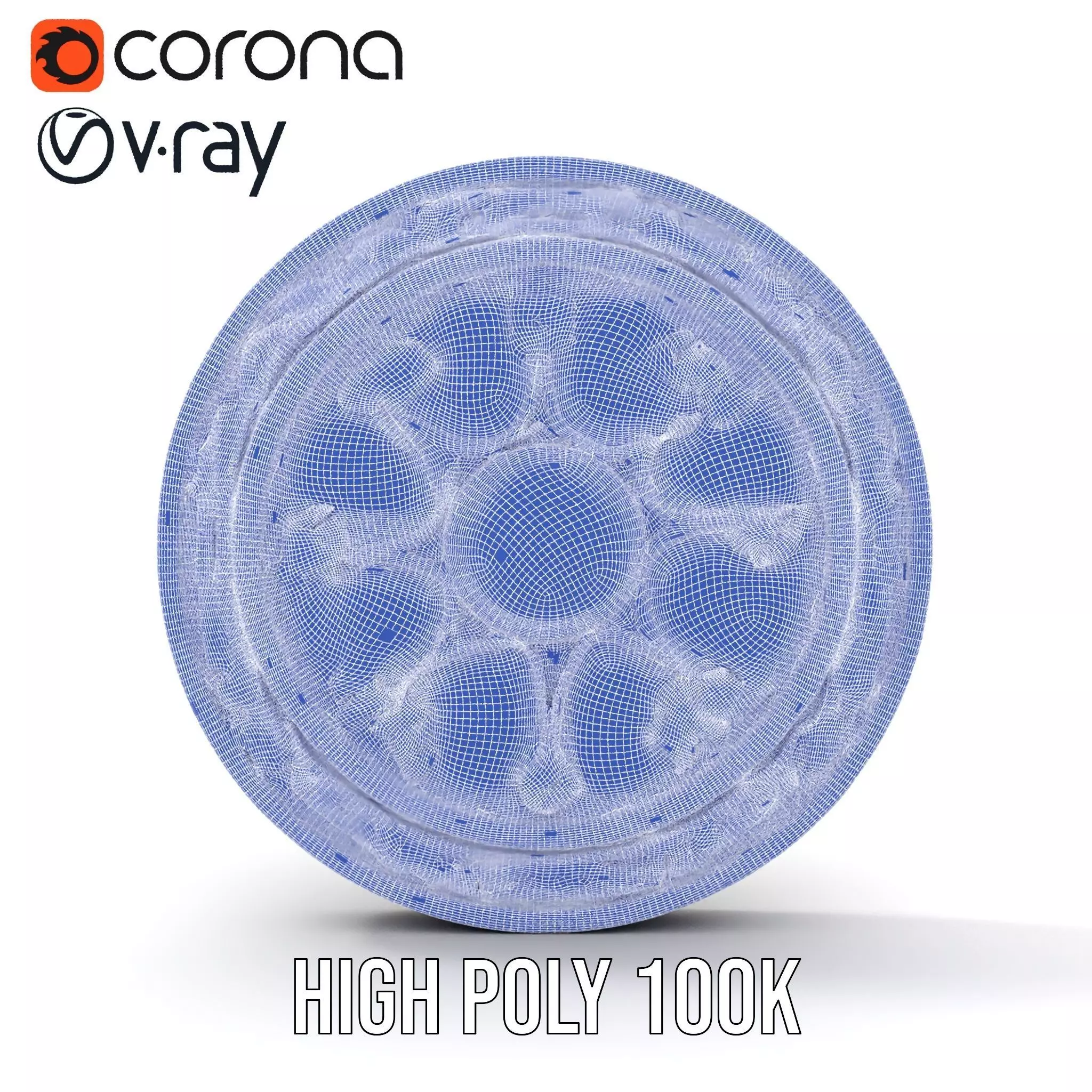 Ornate Silver Medallion model pack Low-poly 3D model_23