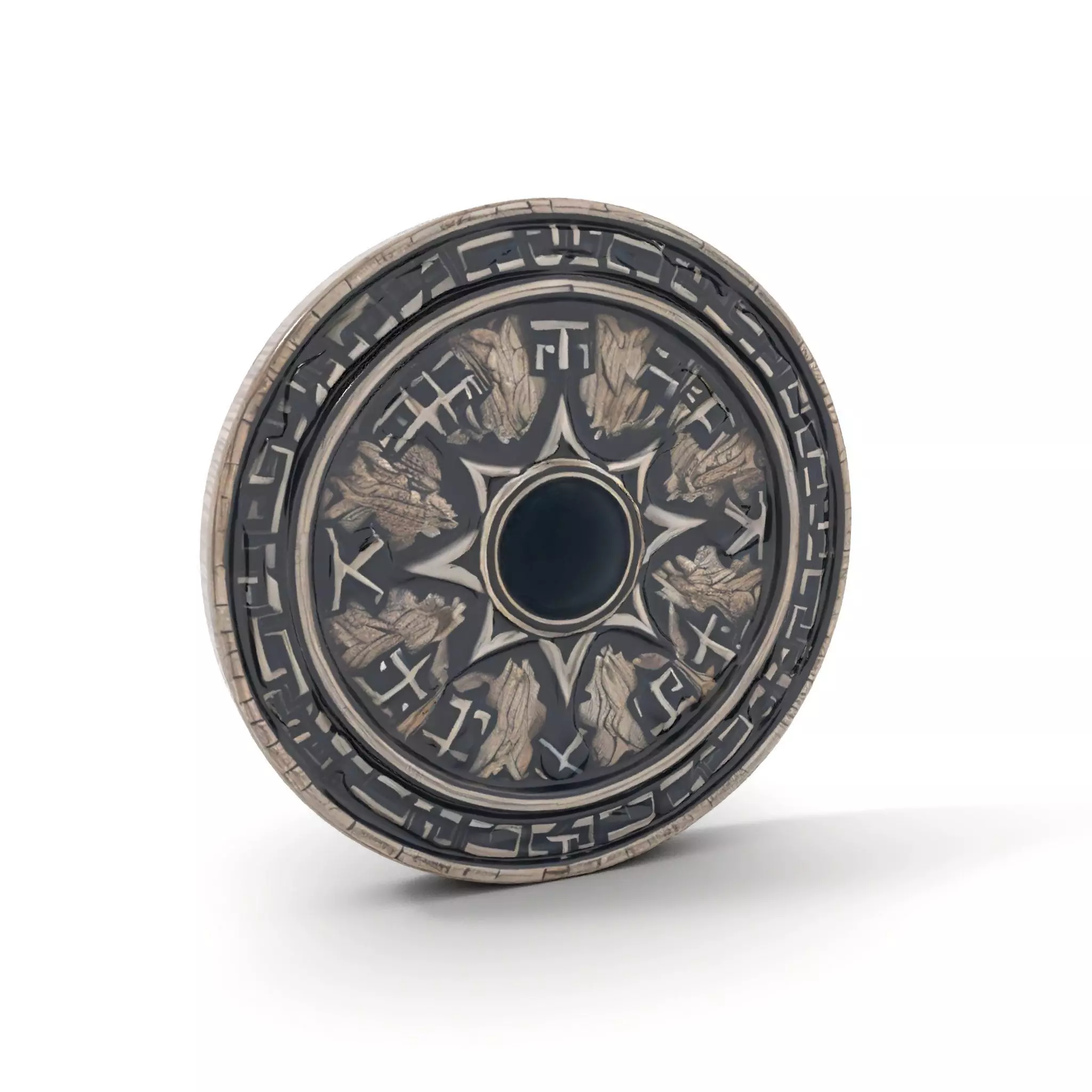 Ornate Silver Medallion model pack Low-poly 3D model_13