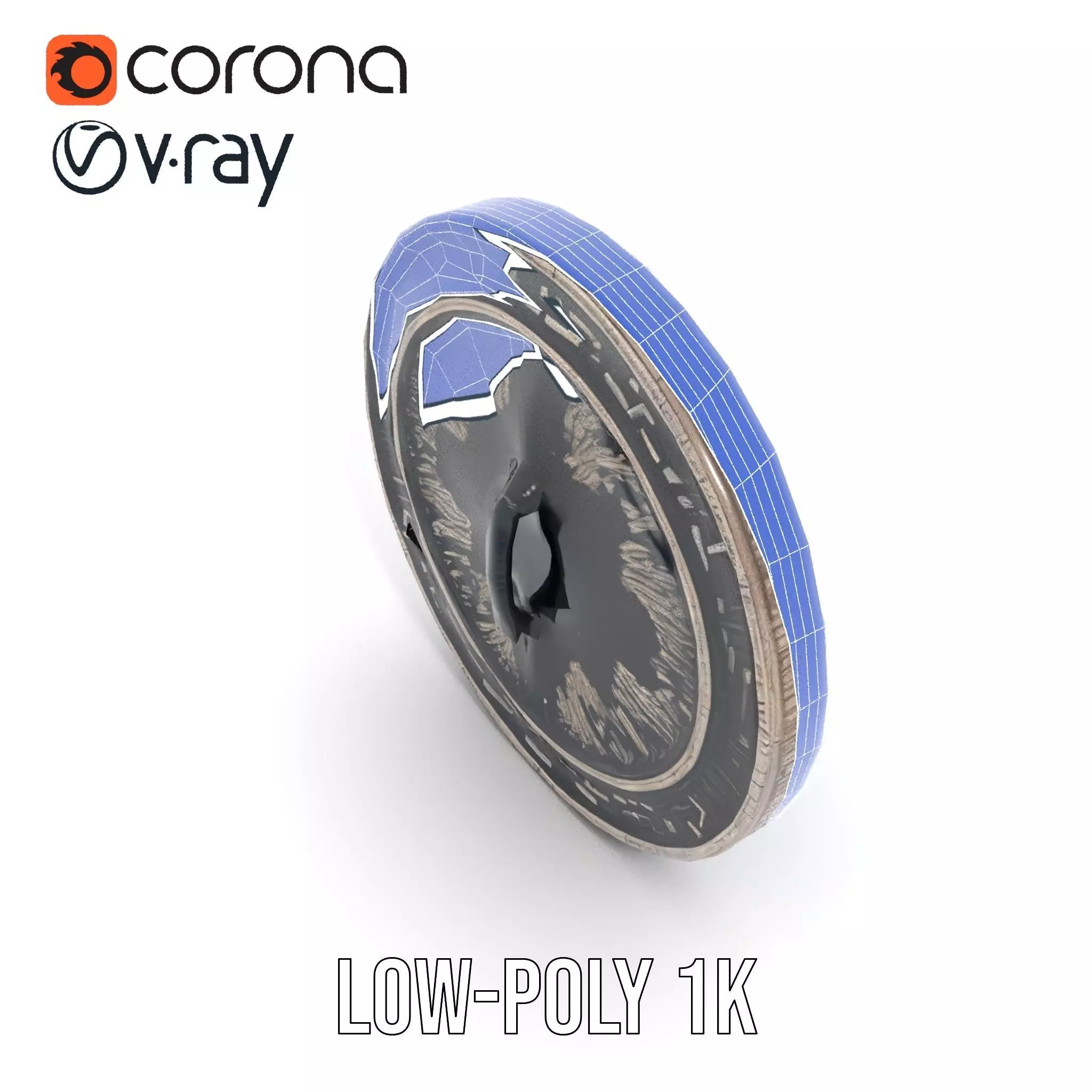 Ornate Silver Medallion model pack Low-poly 3D model_28