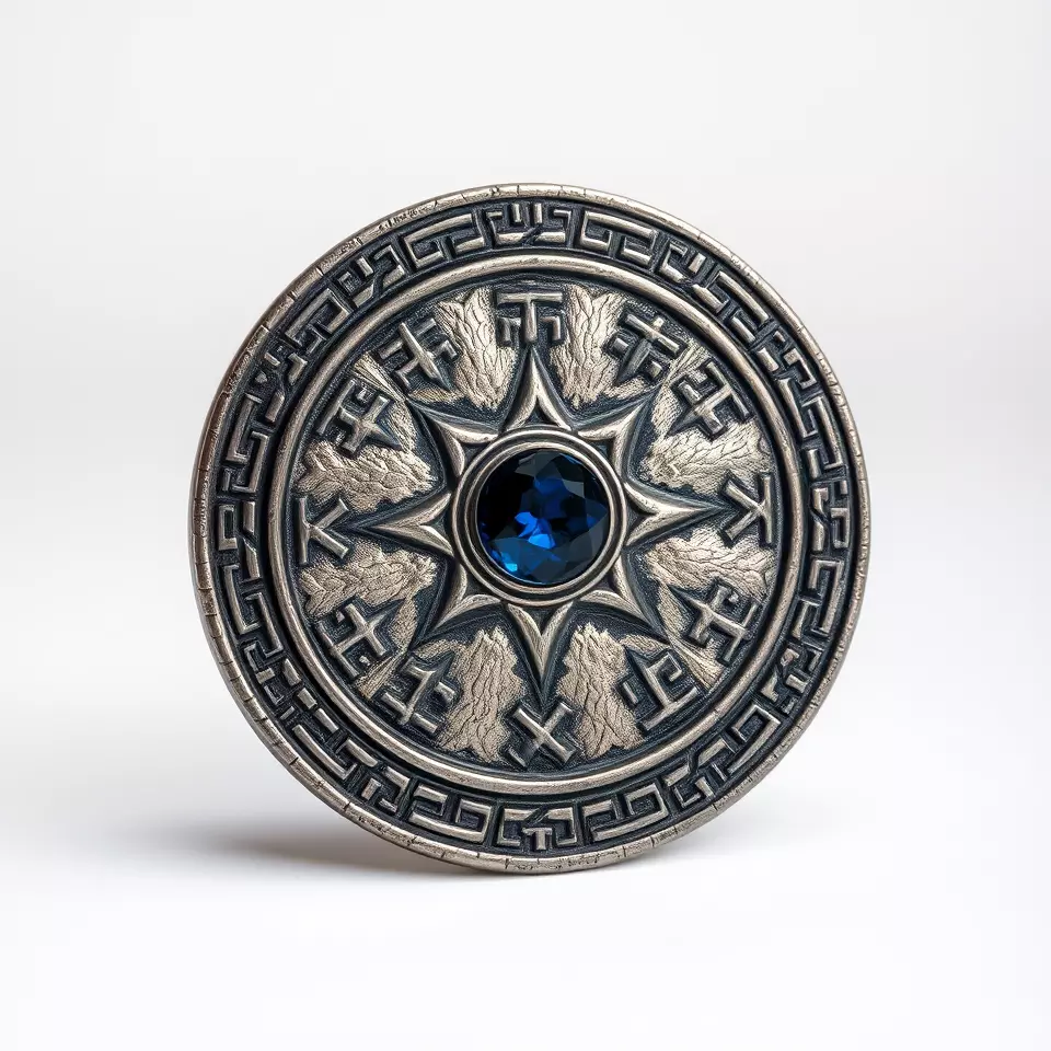 Ornate Silver Medallion model pack Low-poly 3D model_2