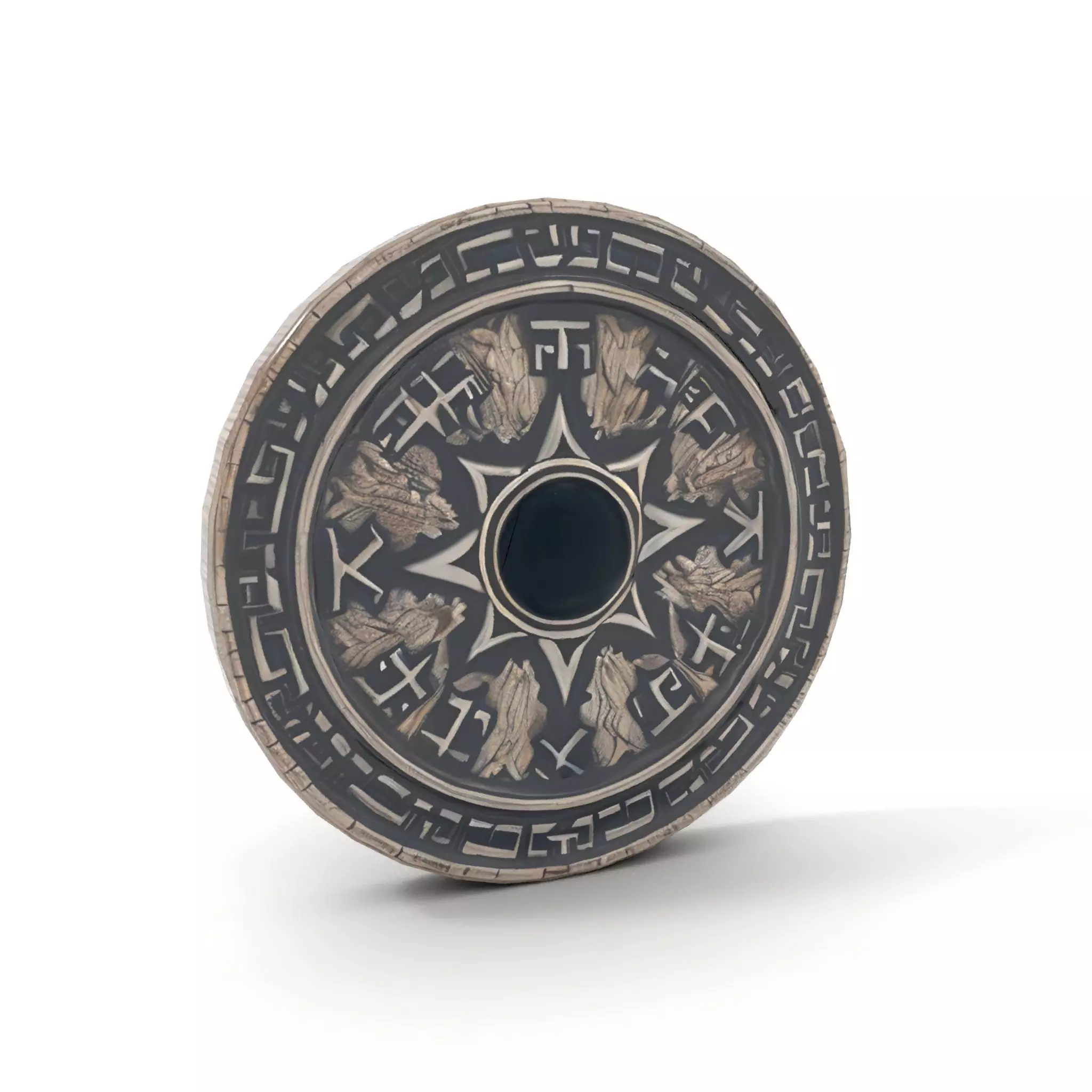 Ornate Silver Medallion model pack Low-poly 3D model_7