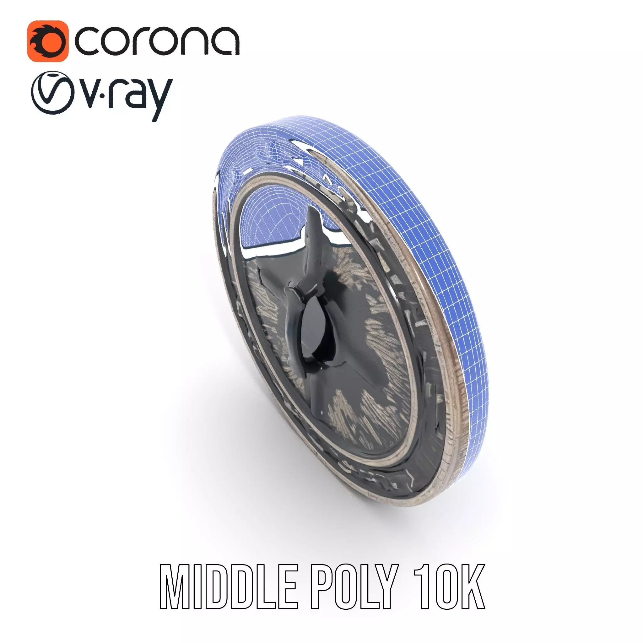 Ornate Silver Medallion model pack Low-poly 3D model_30