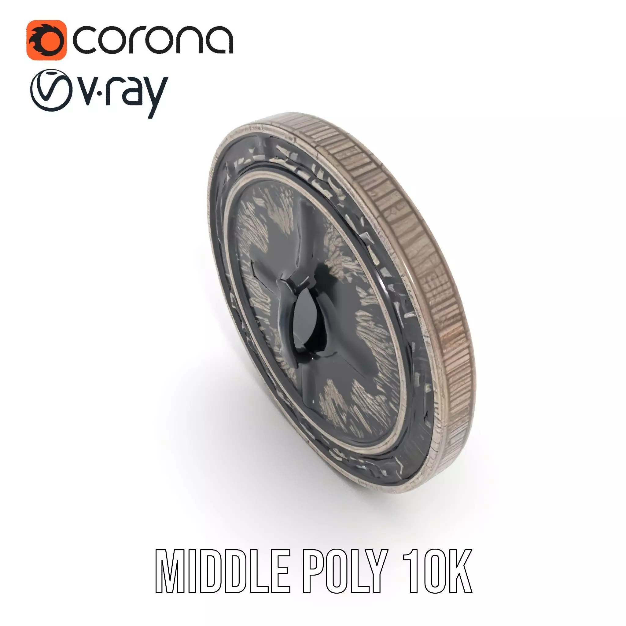 Ornate Silver Medallion model pack Low-poly 3D model_15