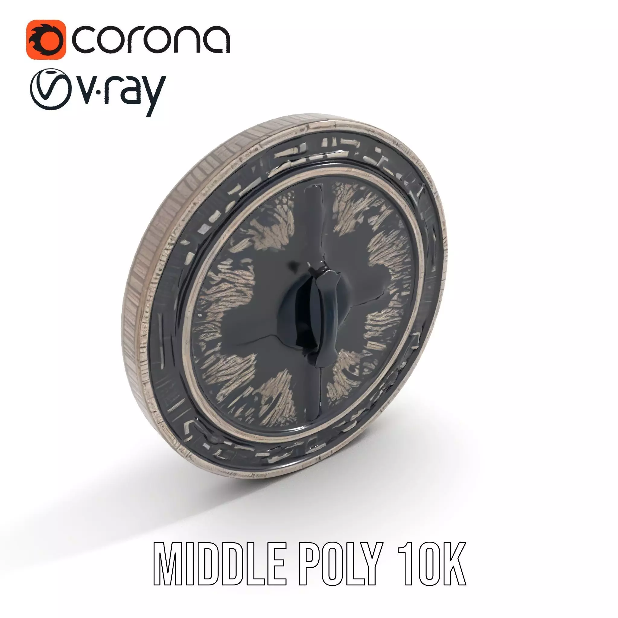 Ornate Silver Medallion model pack Low-poly 3D model_10