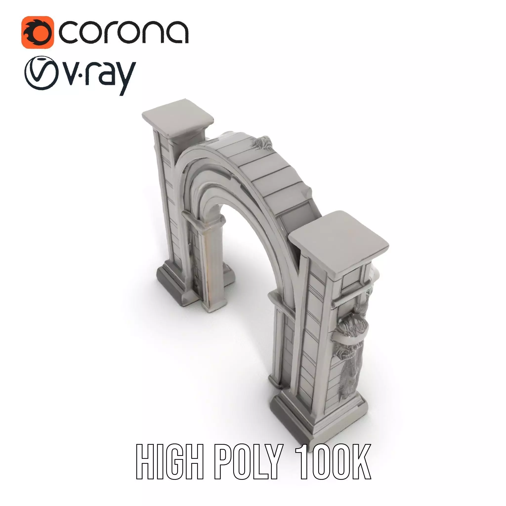 Gothic Archway Horror model pack Low-poly 3D model_20