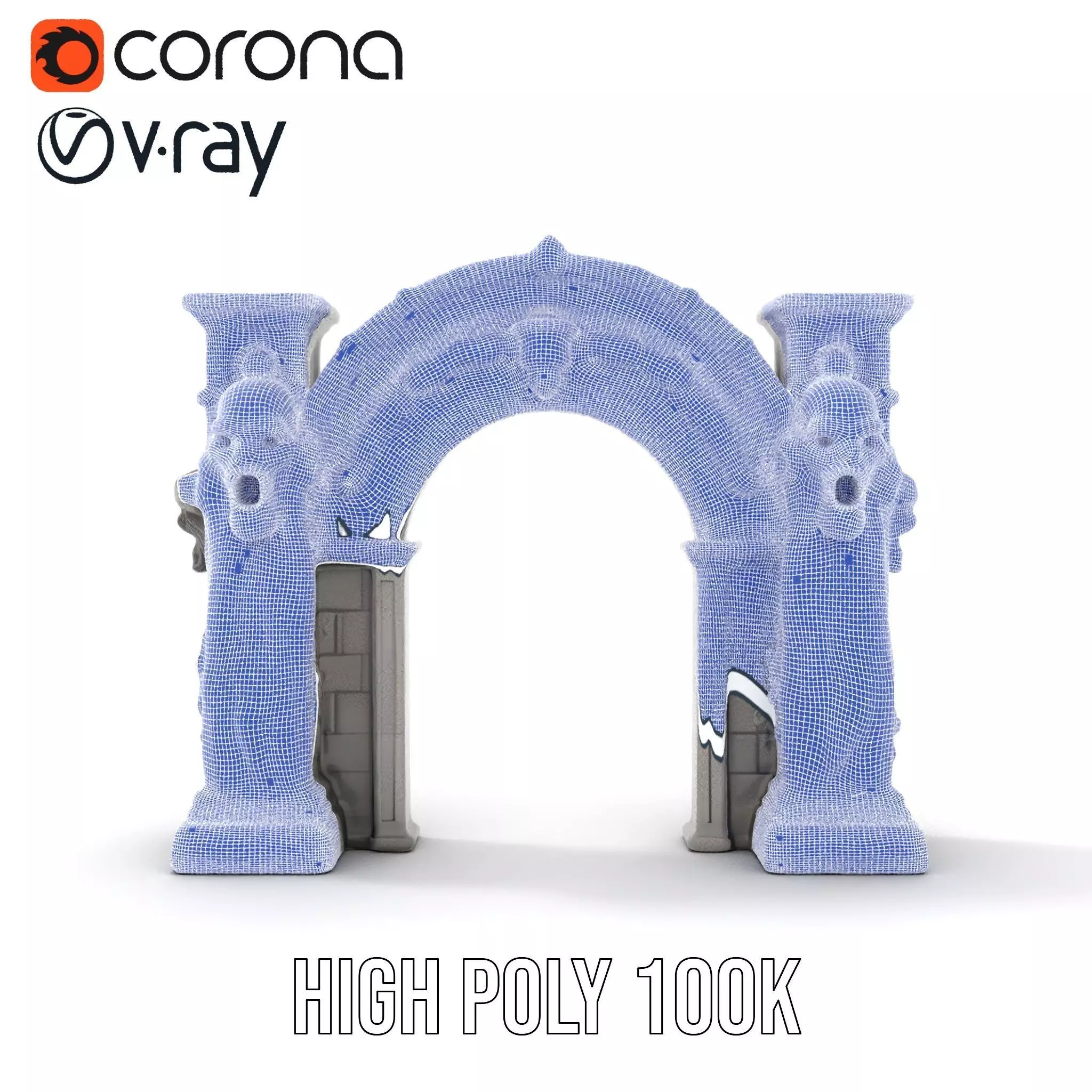 Gothic Archway Horror model pack Low-poly 3D model_33