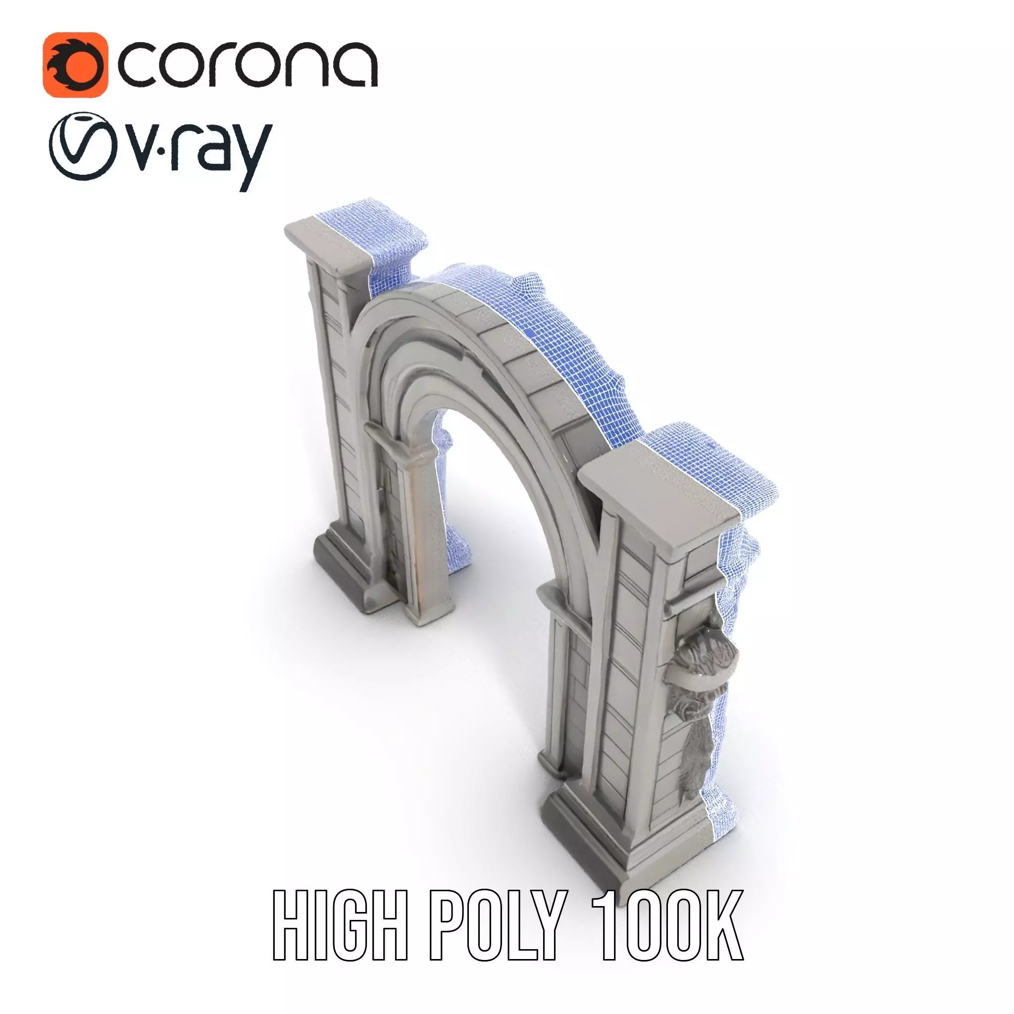 Gothic Archway Horror model pack Low-poly 3D model_26