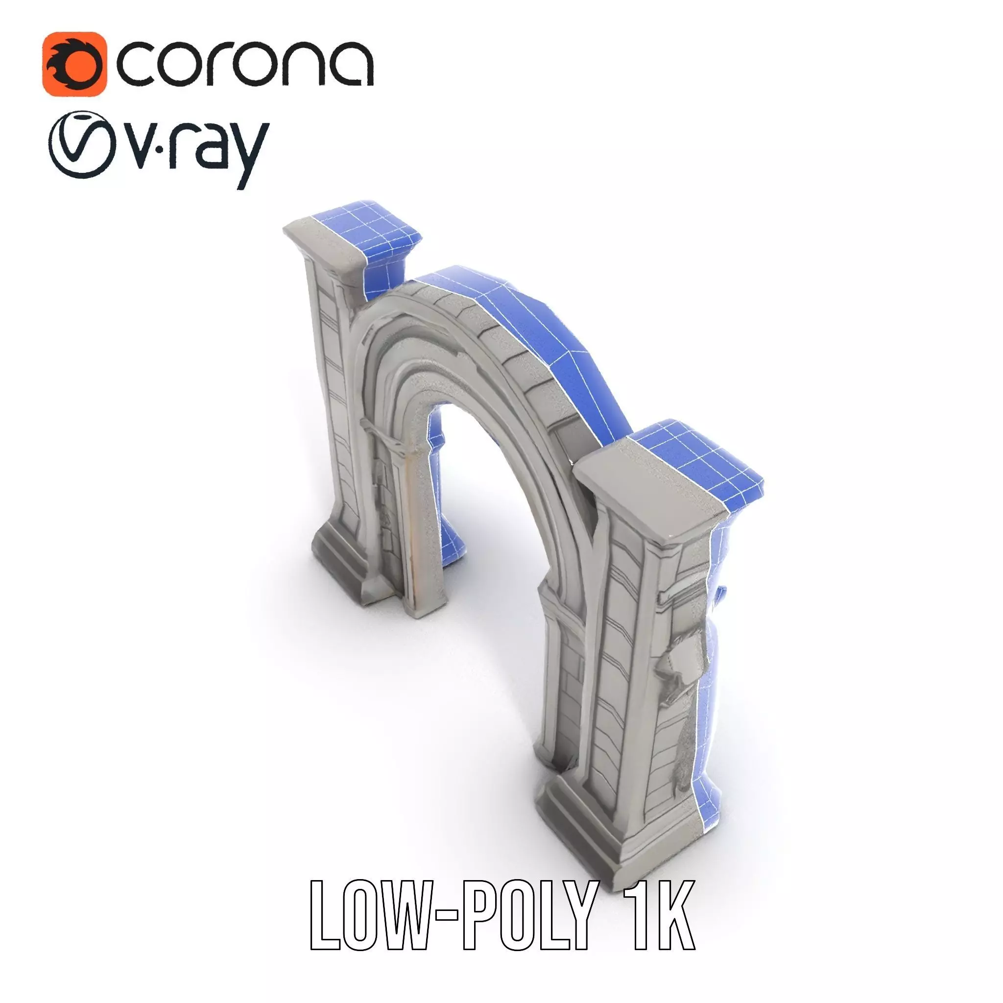 Gothic Archway Horror model pack Low-poly 3D model_14