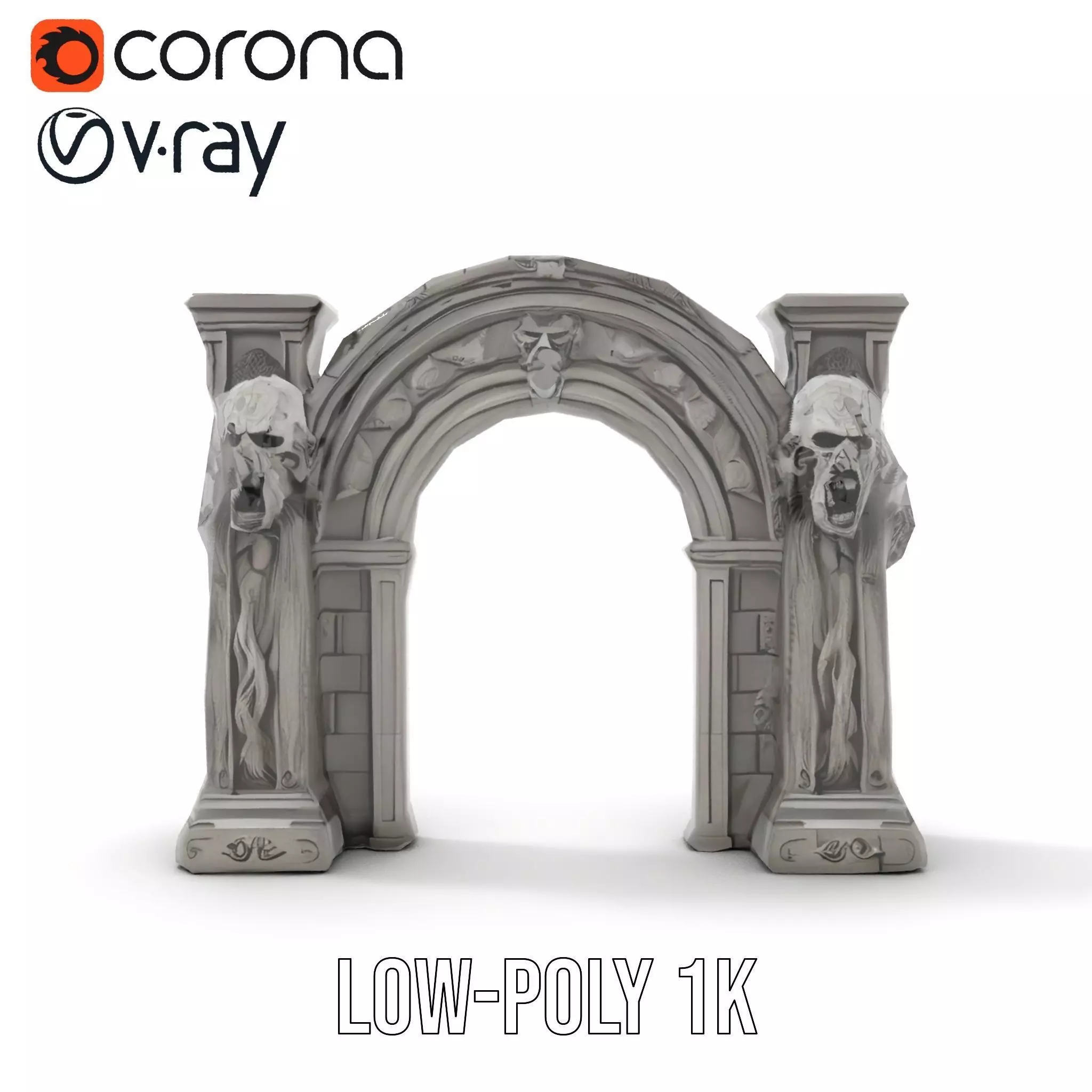 Gothic Archway Horror model pack Low-poly 3D model_22