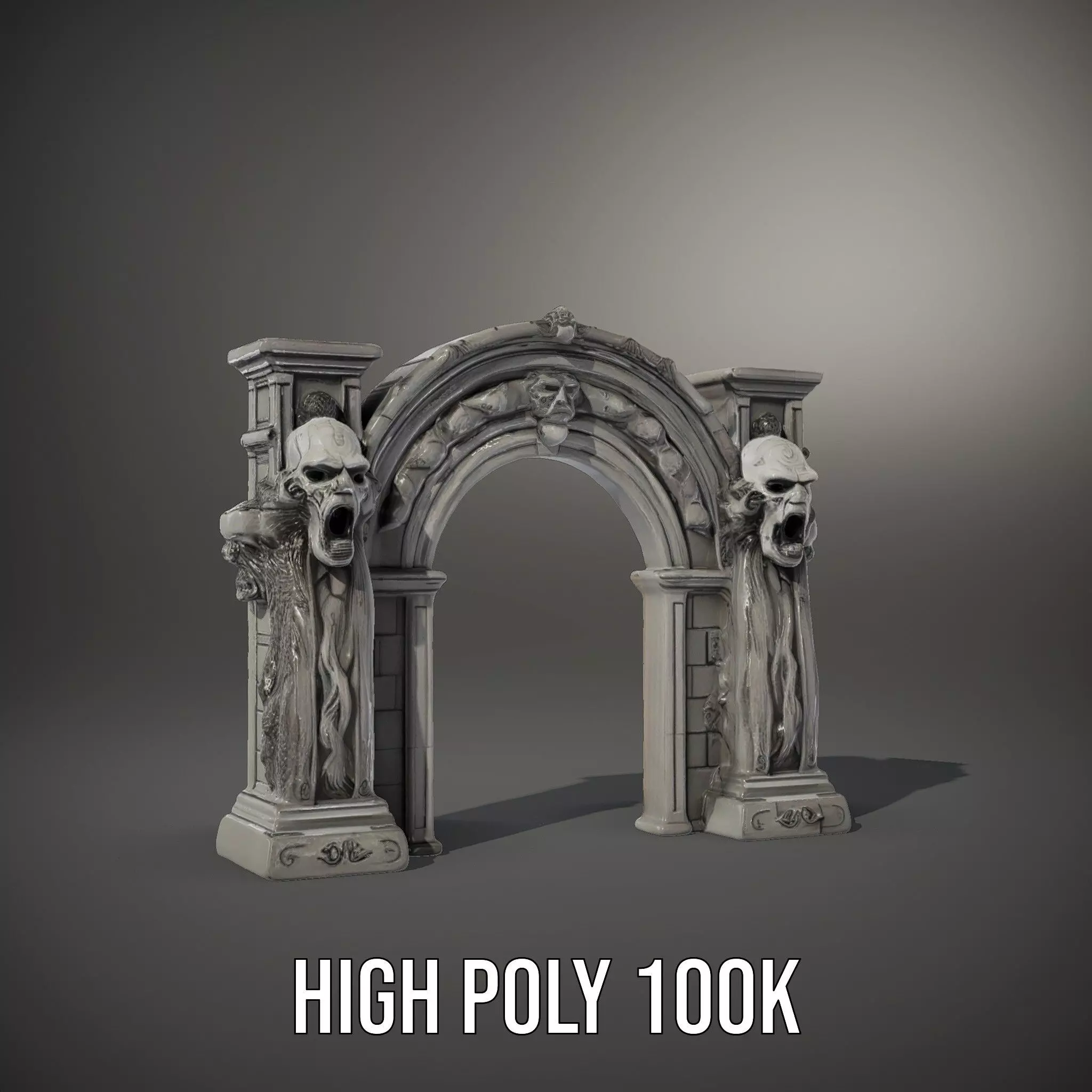 Gothic Archway Horror model pack Low-poly 3D model_8